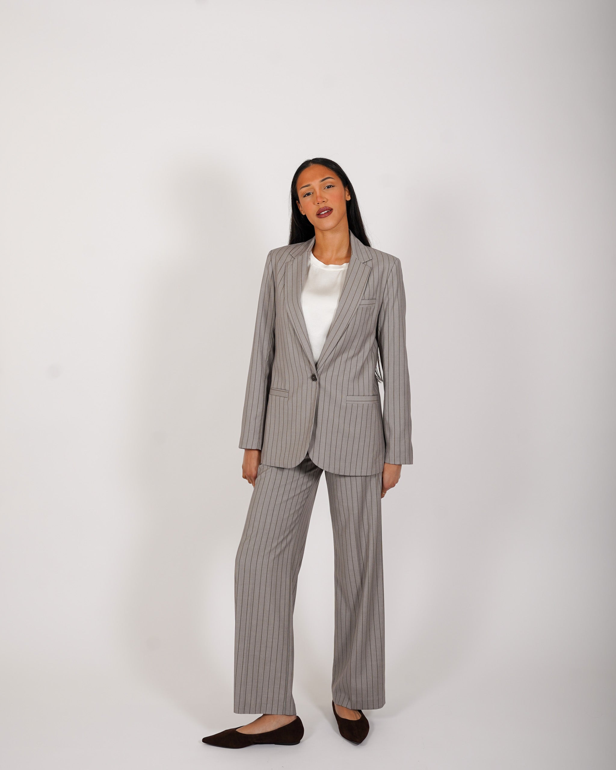 Giacca gessata monopetto in ecofibra - Isernia