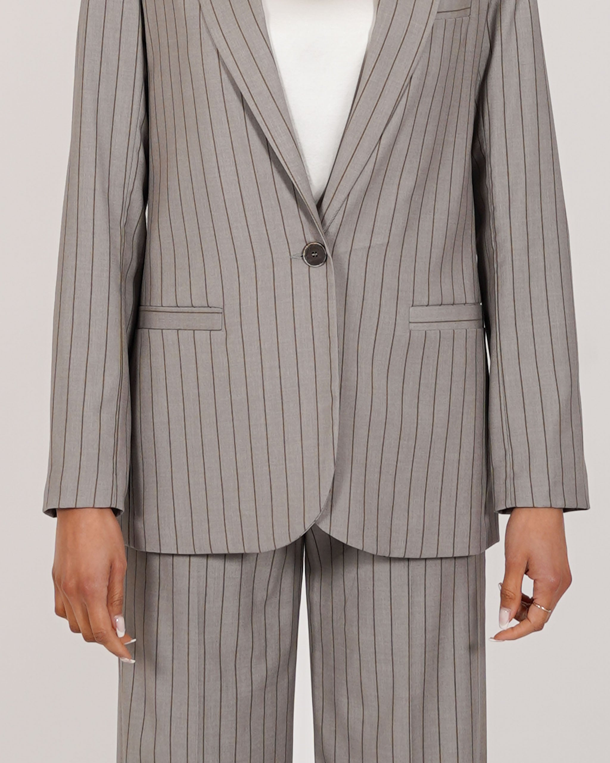 Giacca gessata monopetto in ecofibra - Isernia