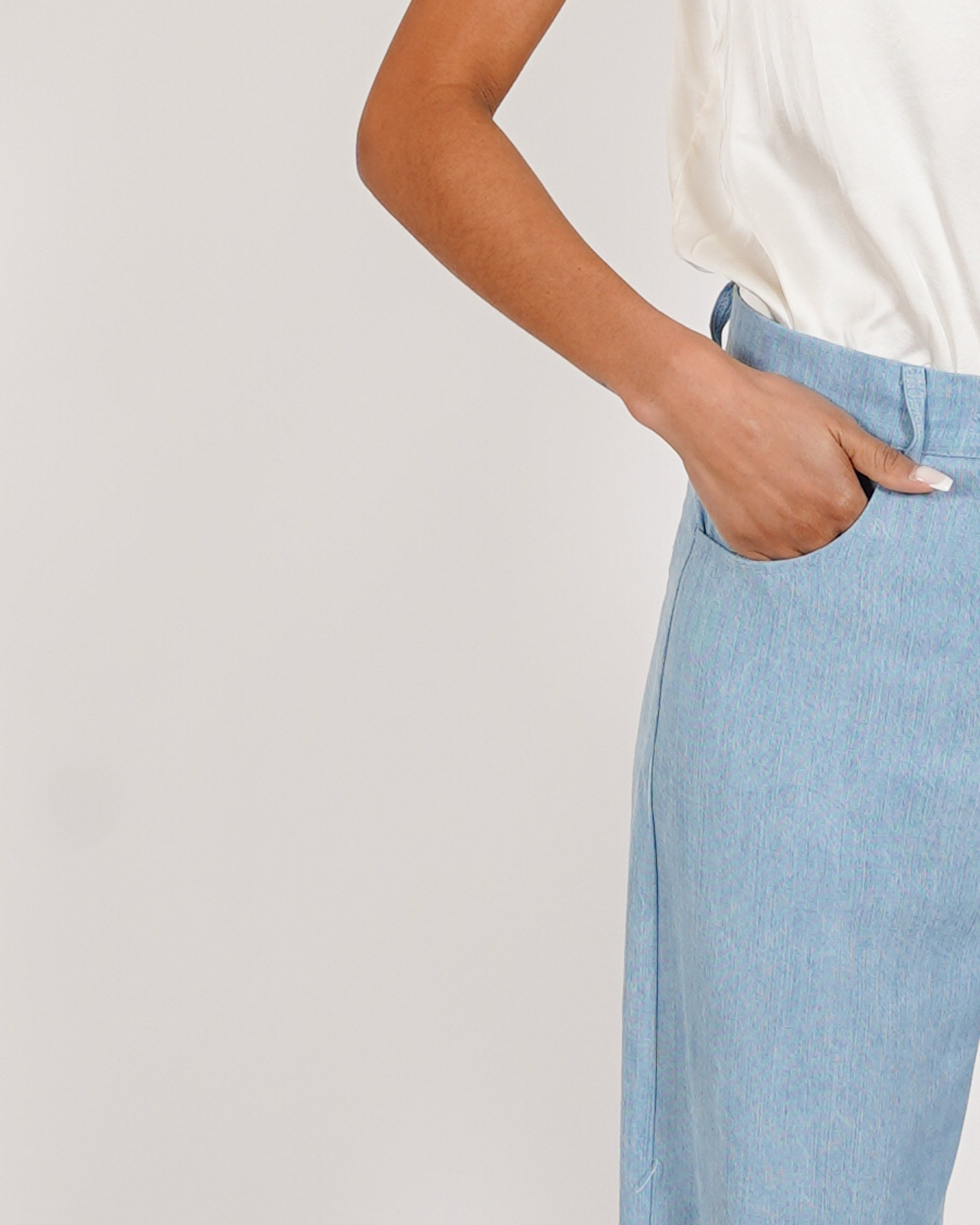 Jeans balloon fit in tessuto chambray - Limata