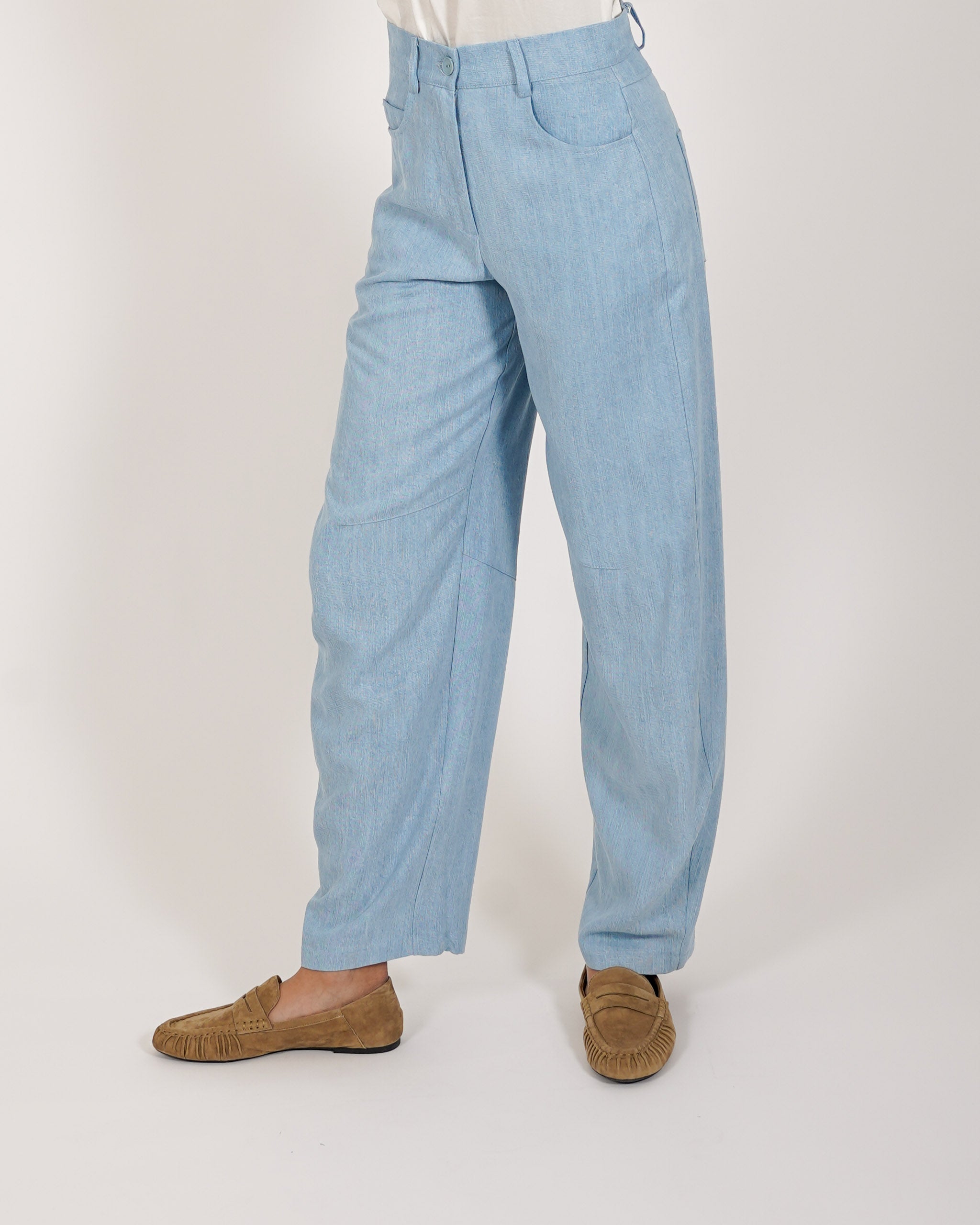Jeans balloon fit in tessuto chambray - Limata