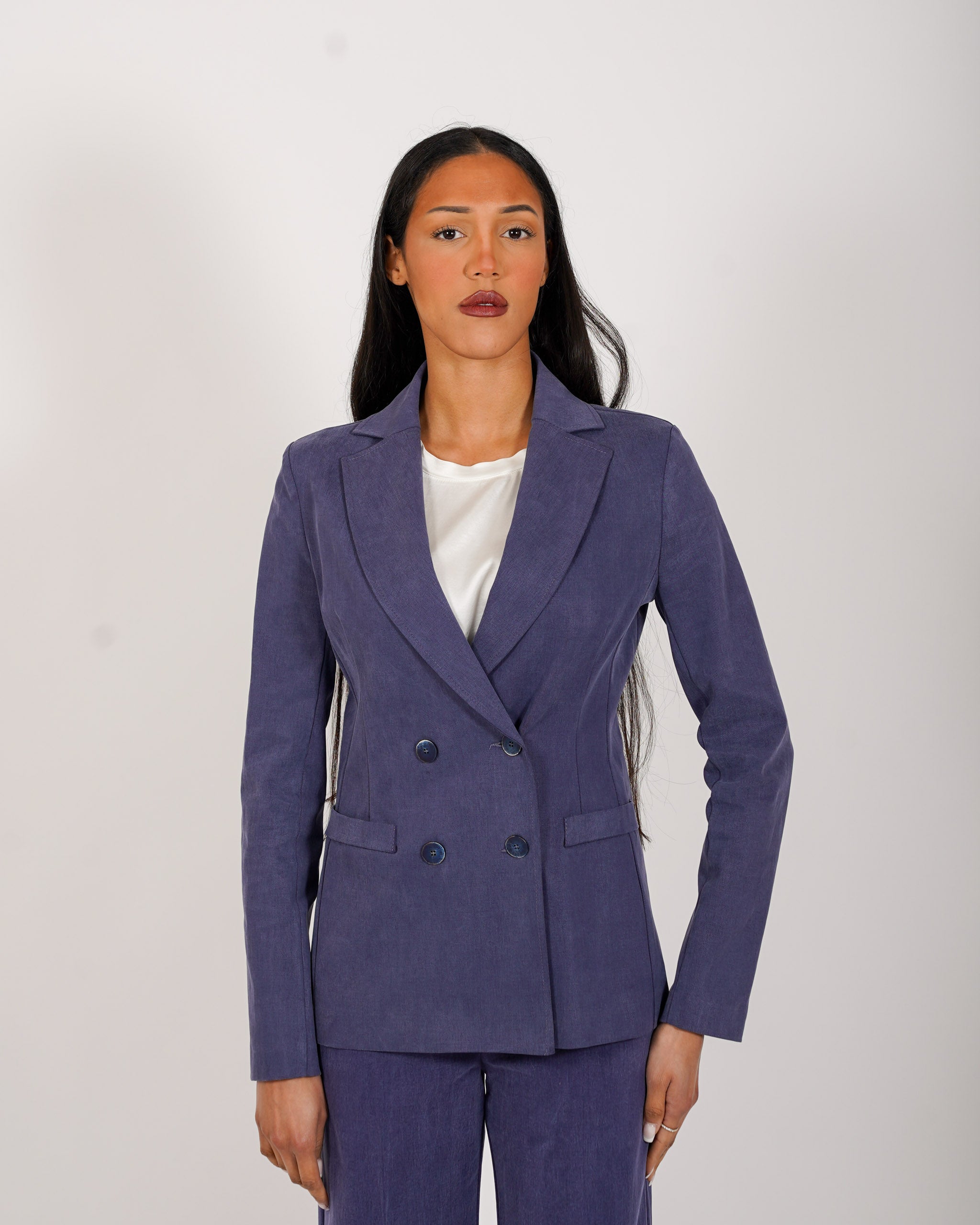 Giacca doppio petto in denim stretch - Guatapè