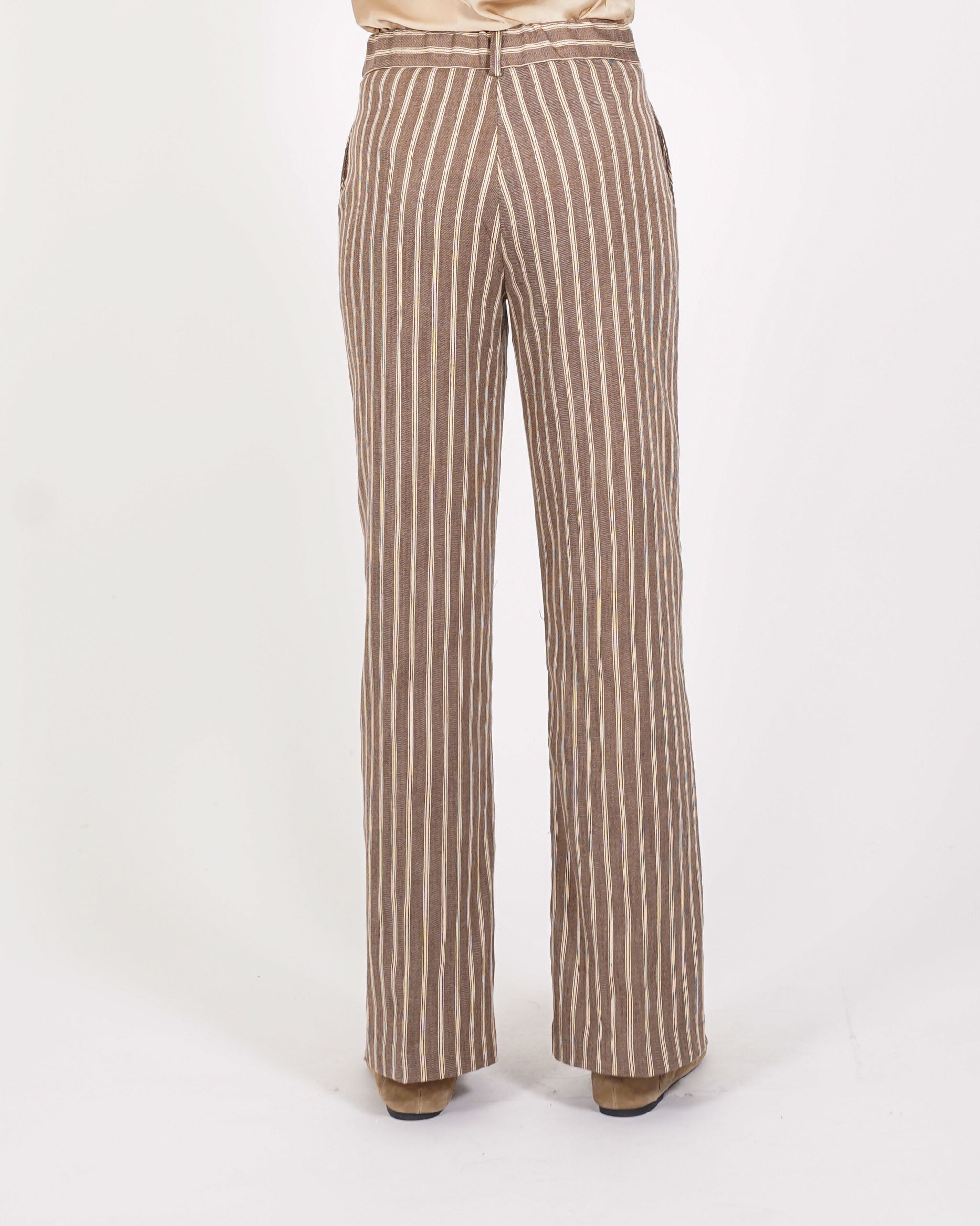 Pantaloni gamba larga gessata - Talanga