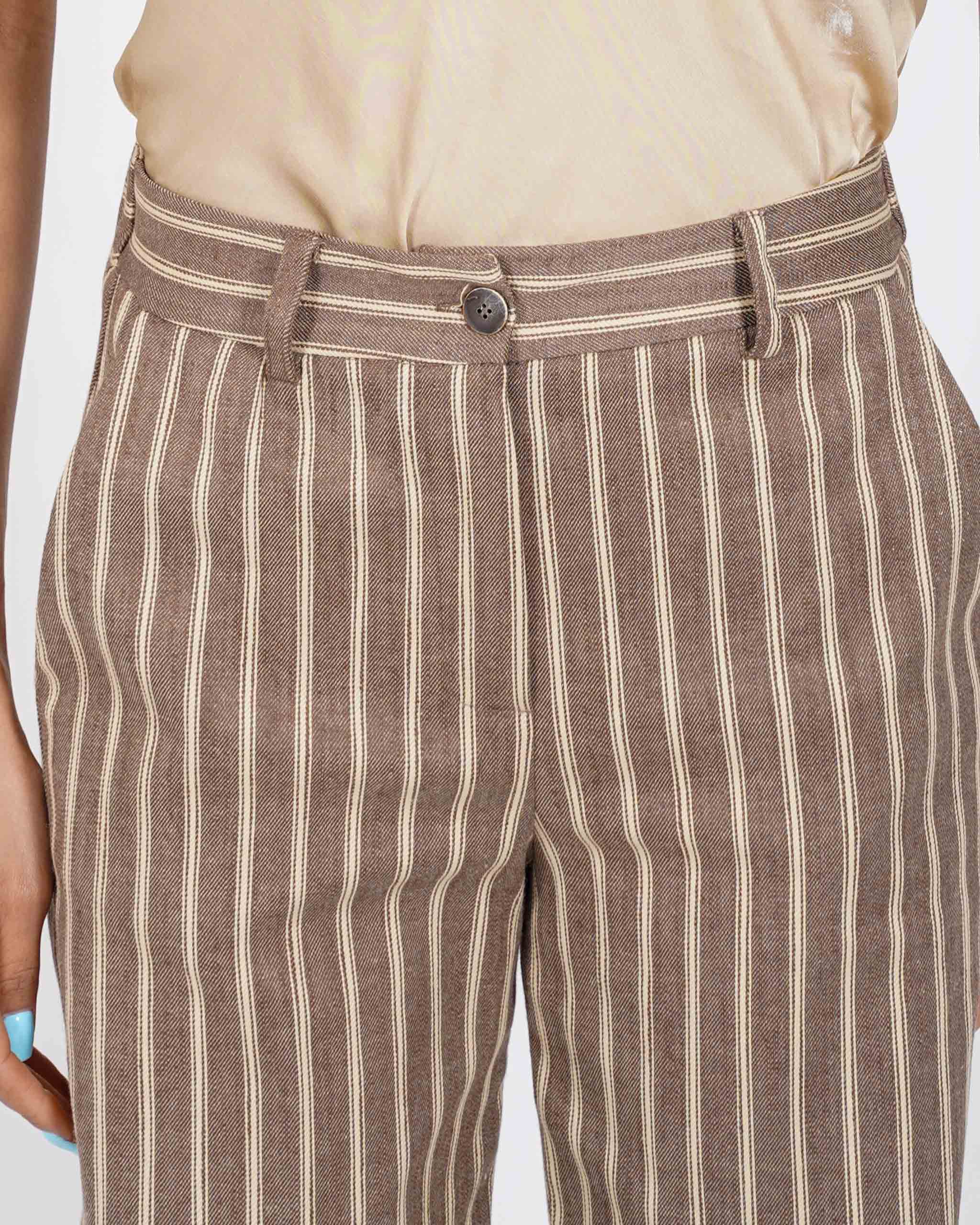 Pantaloni gamba larga gessata - Talanga