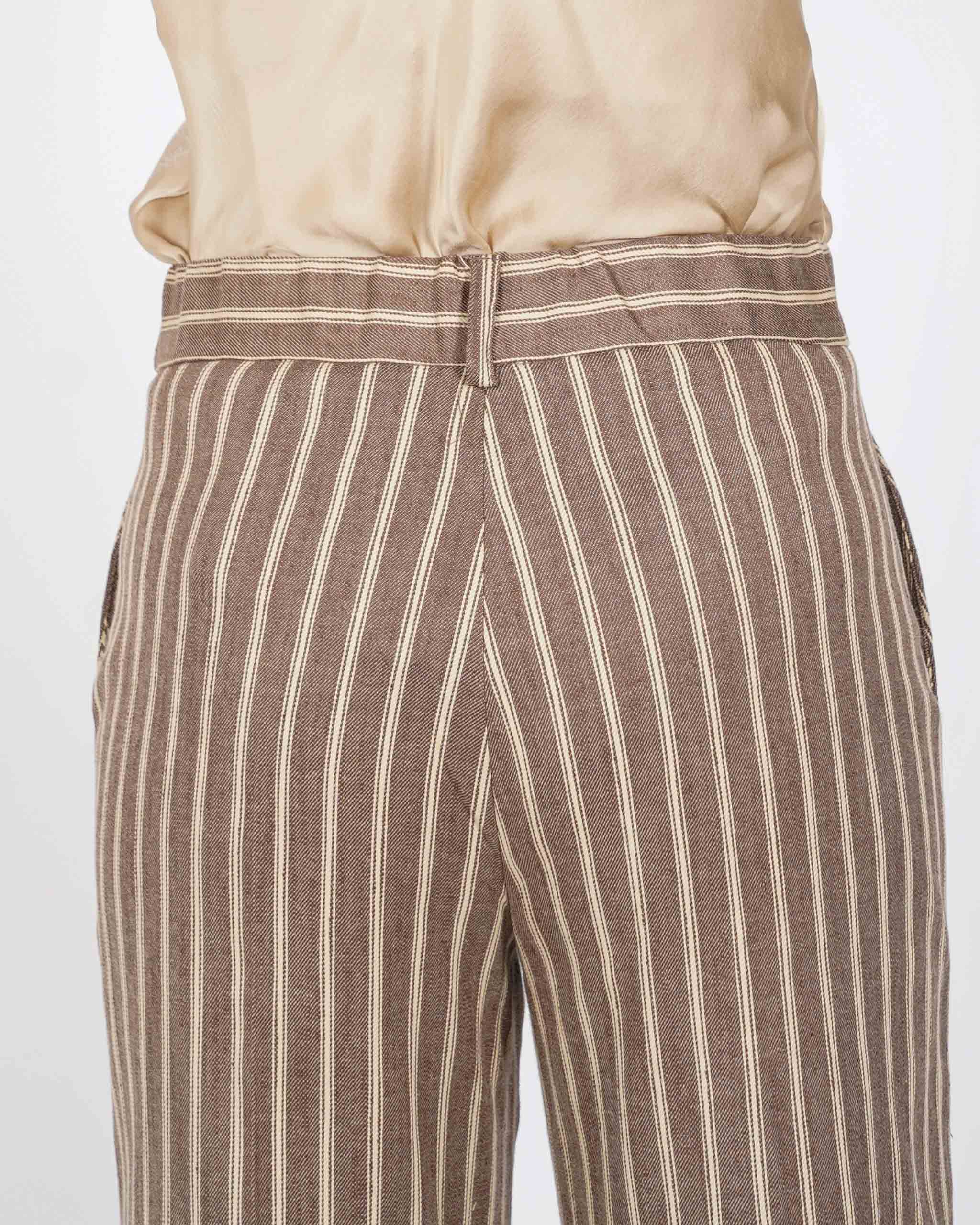 Pantaloni gamba larga gessata - Talanga