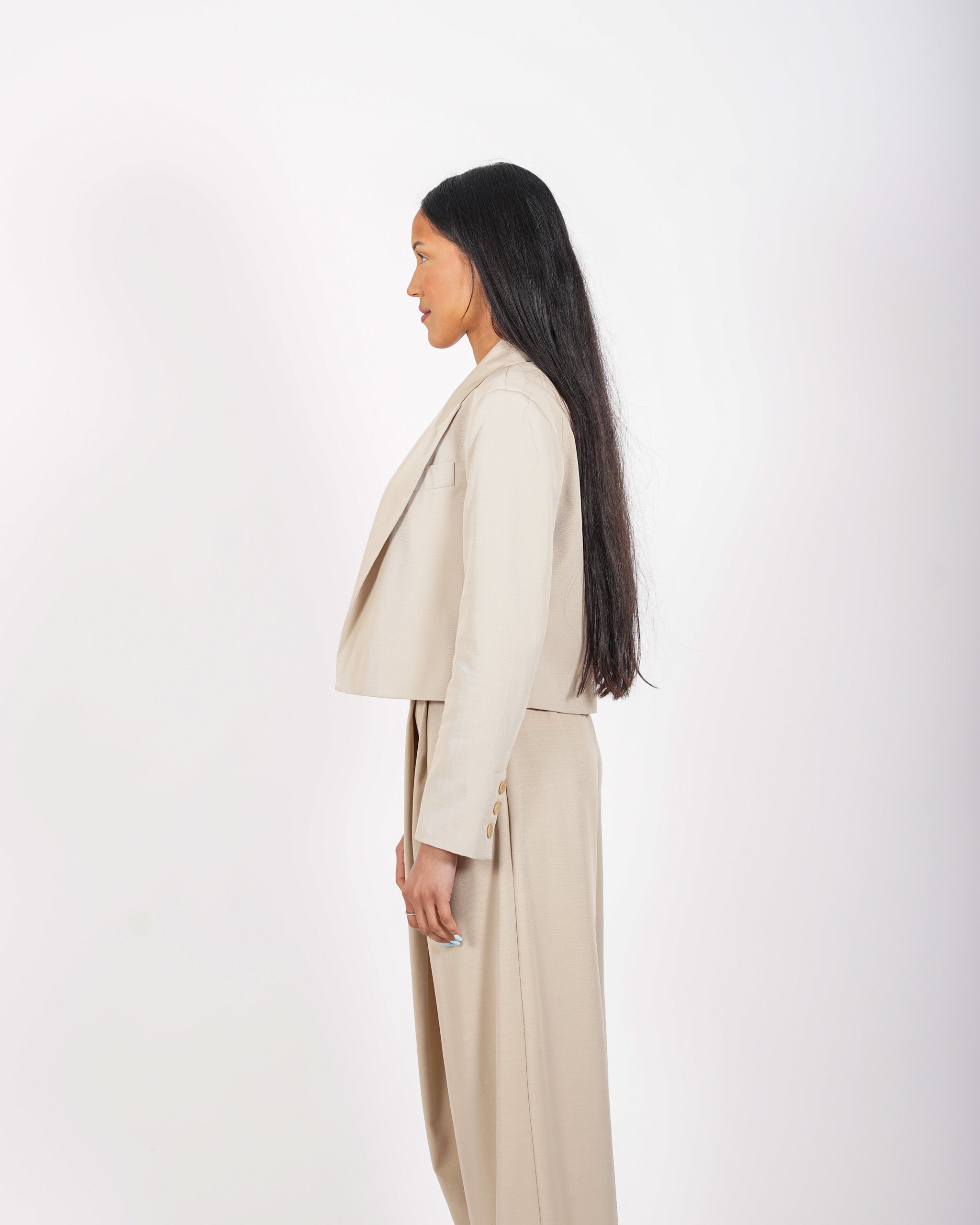 Spencer giacca cropped con rever a lancia - Sadica