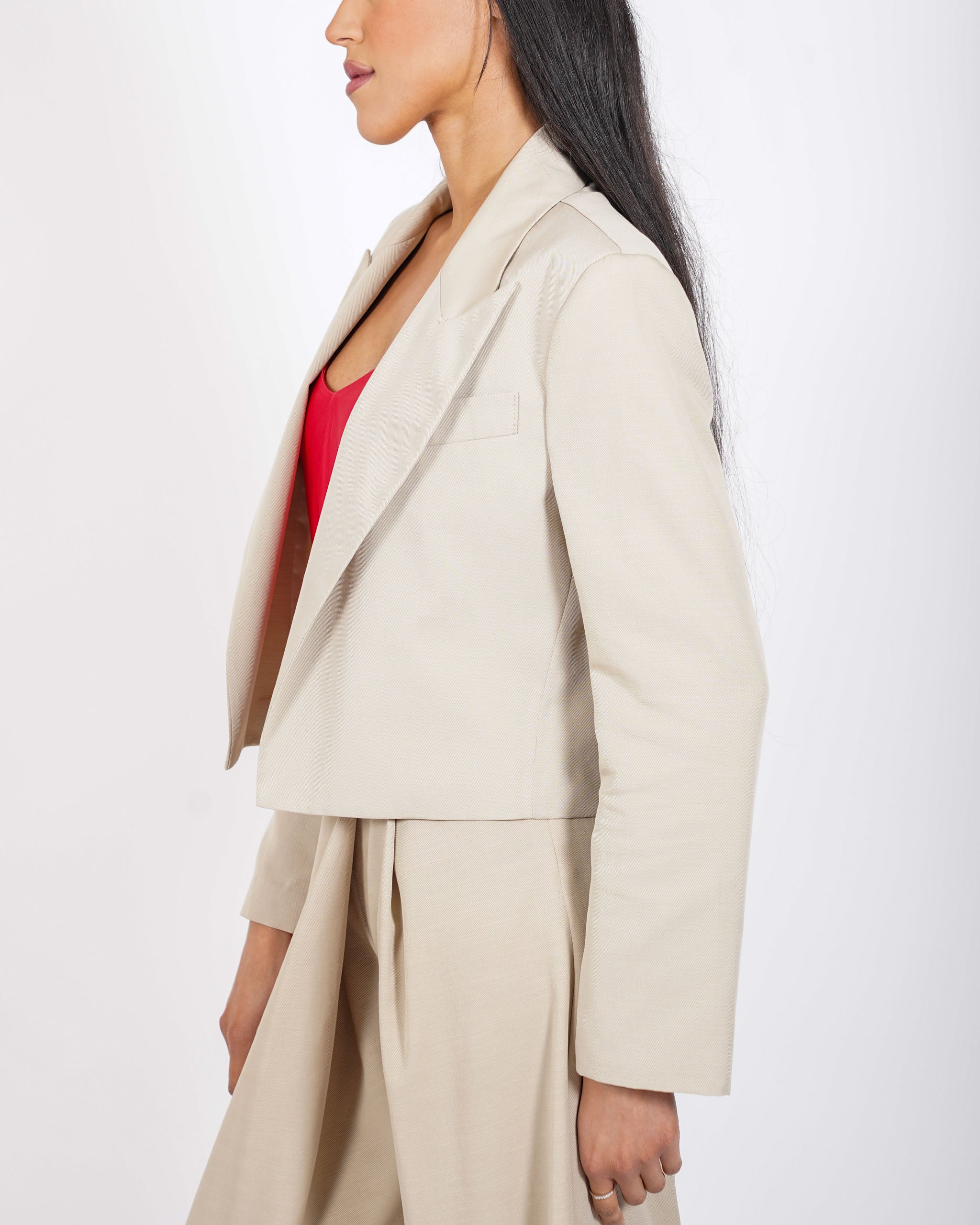 Spencer giacca cropped con rever a lancia - Sadica
