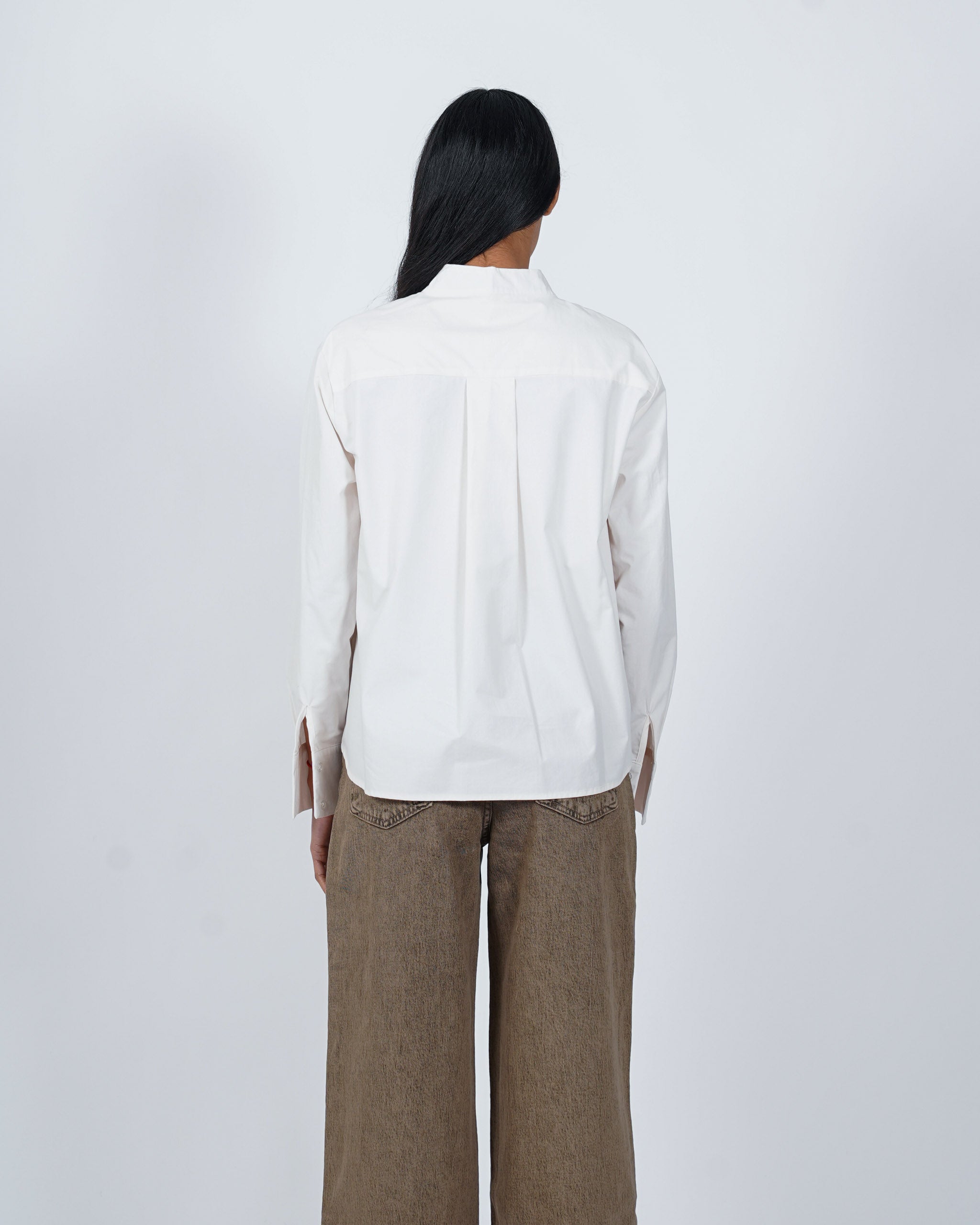 Camicia con dettagli frontali in cotone - Nebulosa