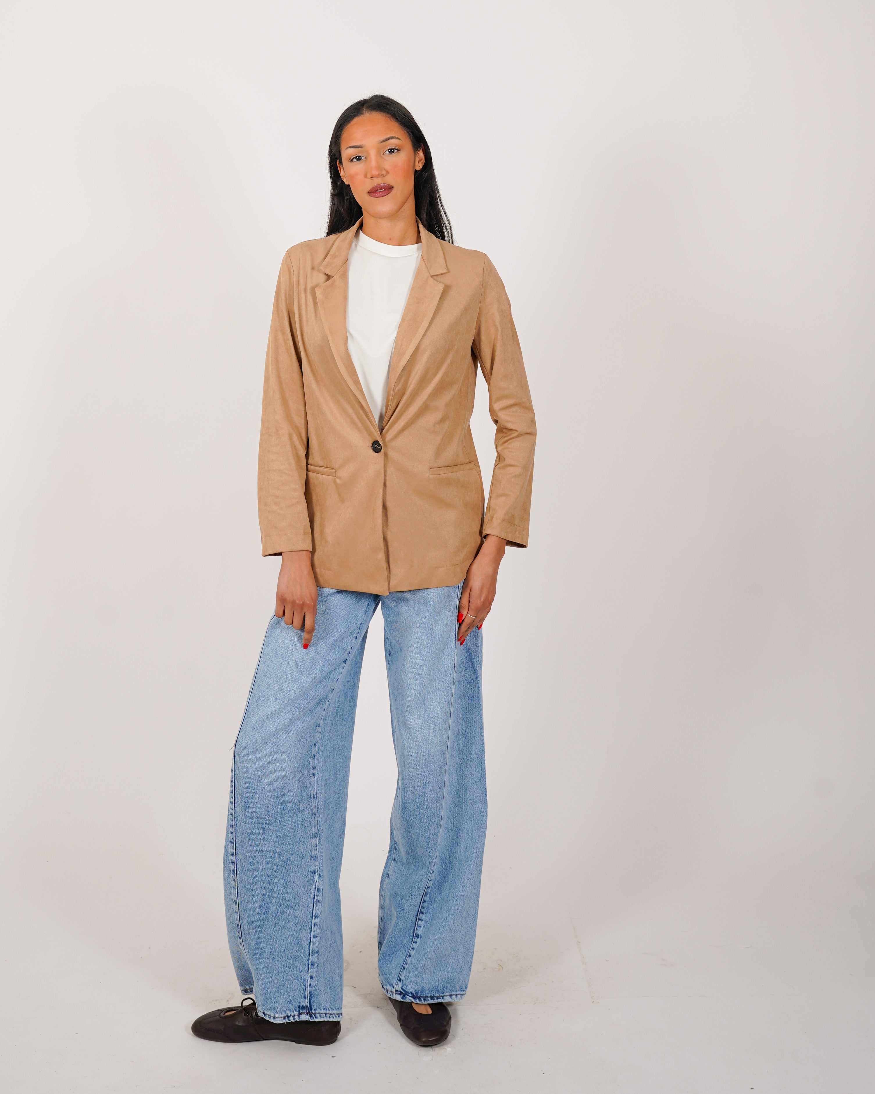 Blazer monopetto in tessuto ecocamoscio - Blinken