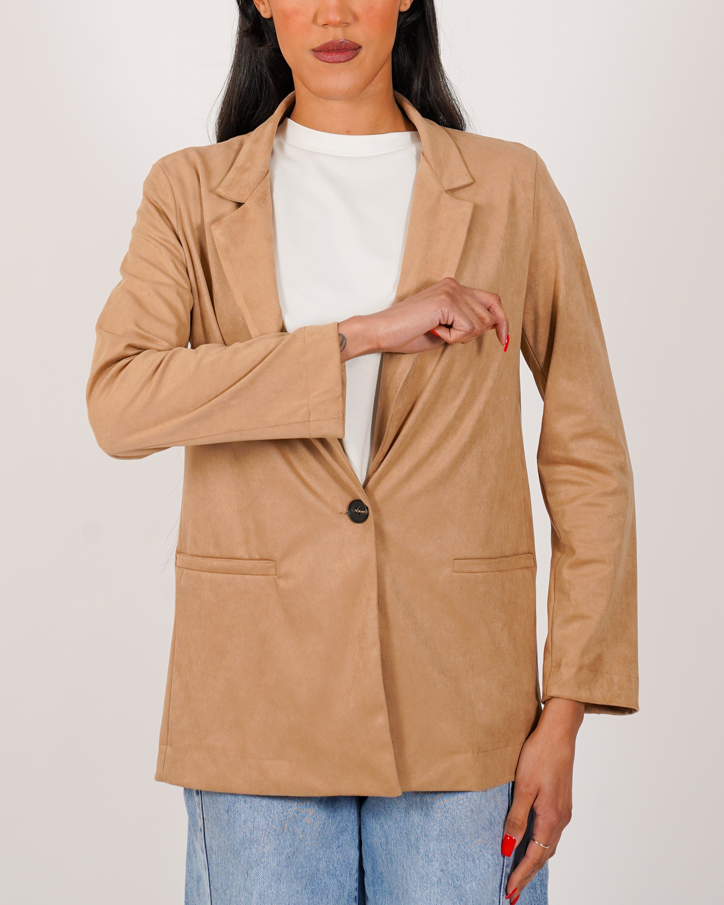 Blazer monopetto in tessuto ecocamoscio - Blinken