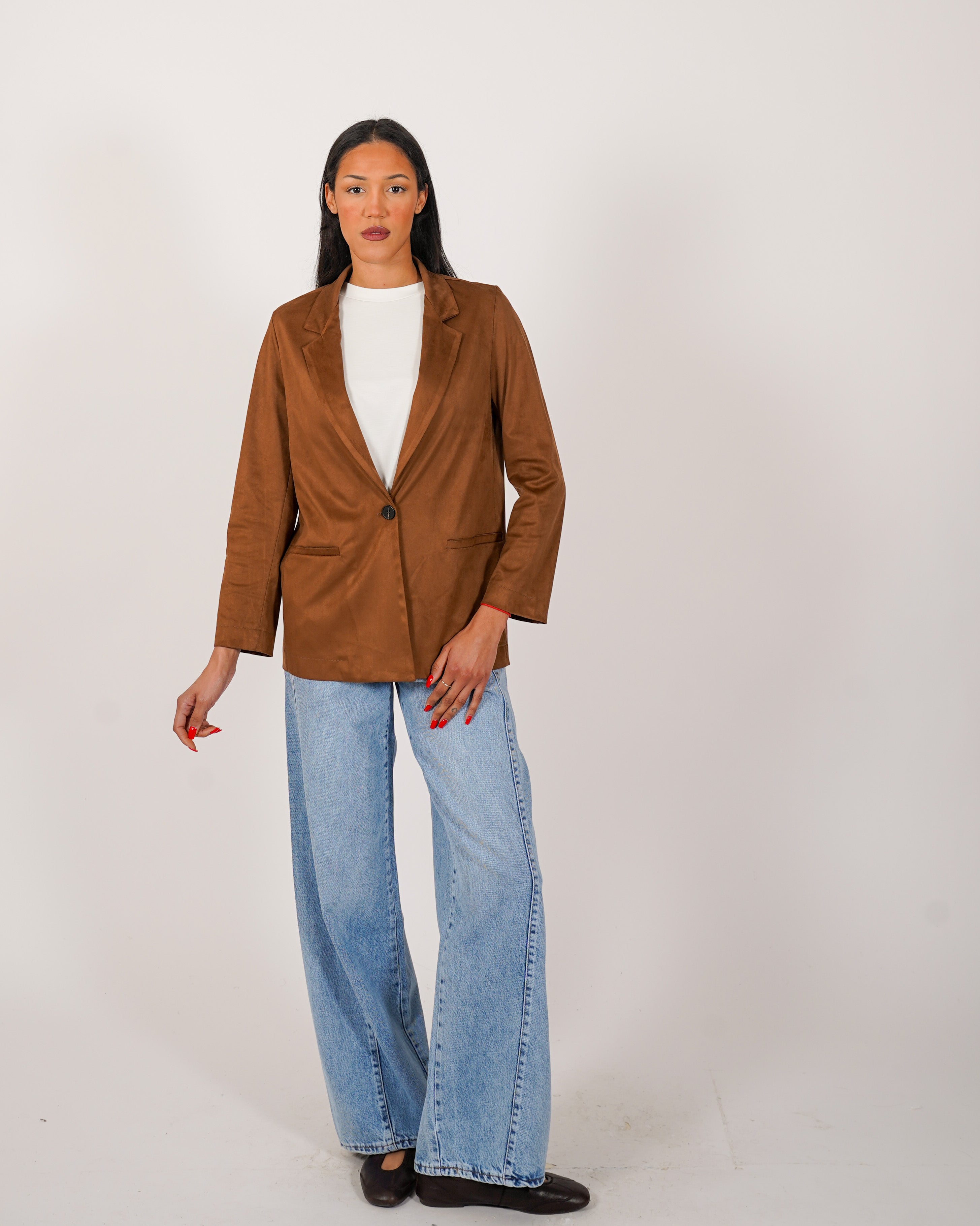 Blazer monopetto in tessuto ecocamoscio - Blinken