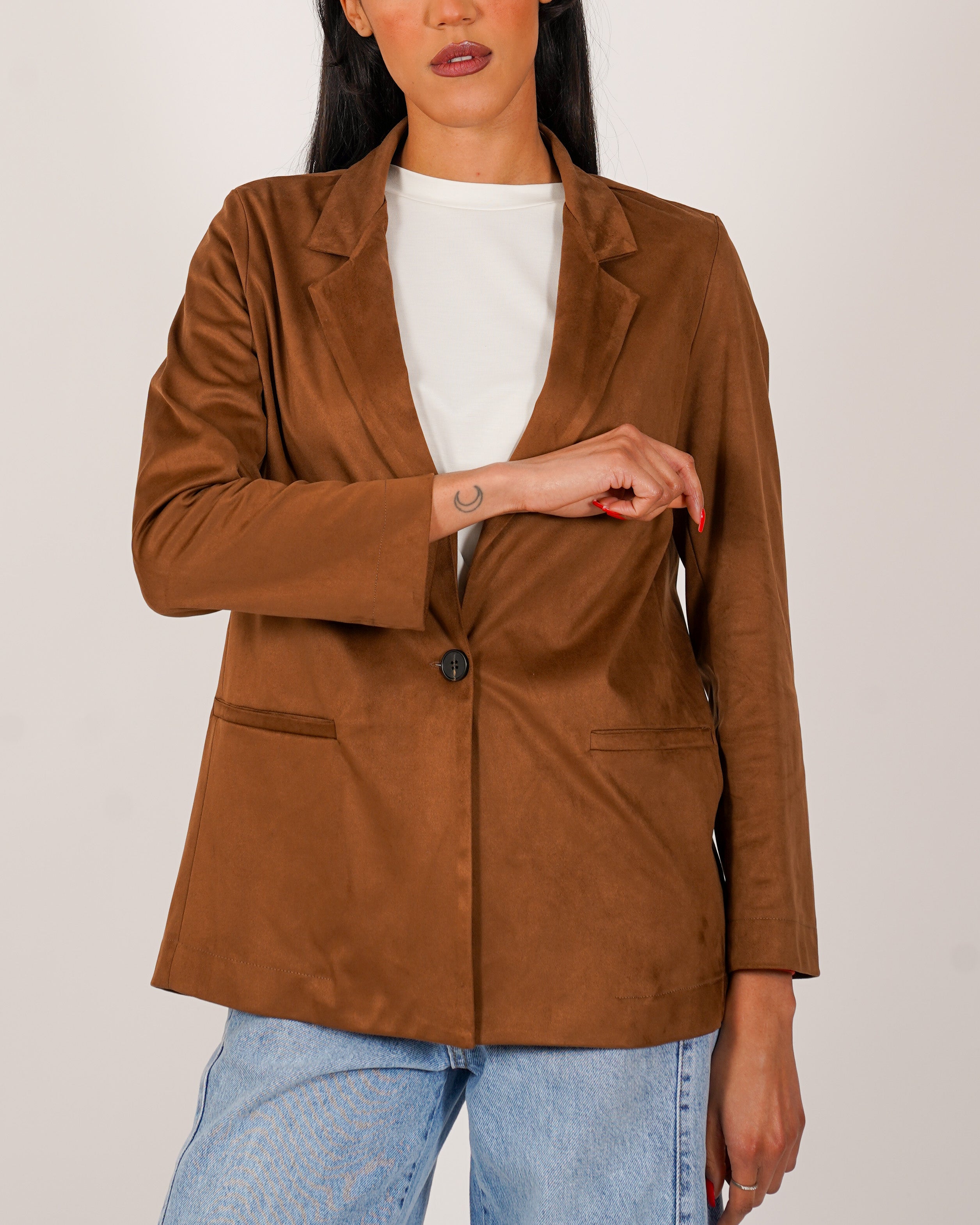 Blazer monopetto in tessuto ecocamoscio - Blinken