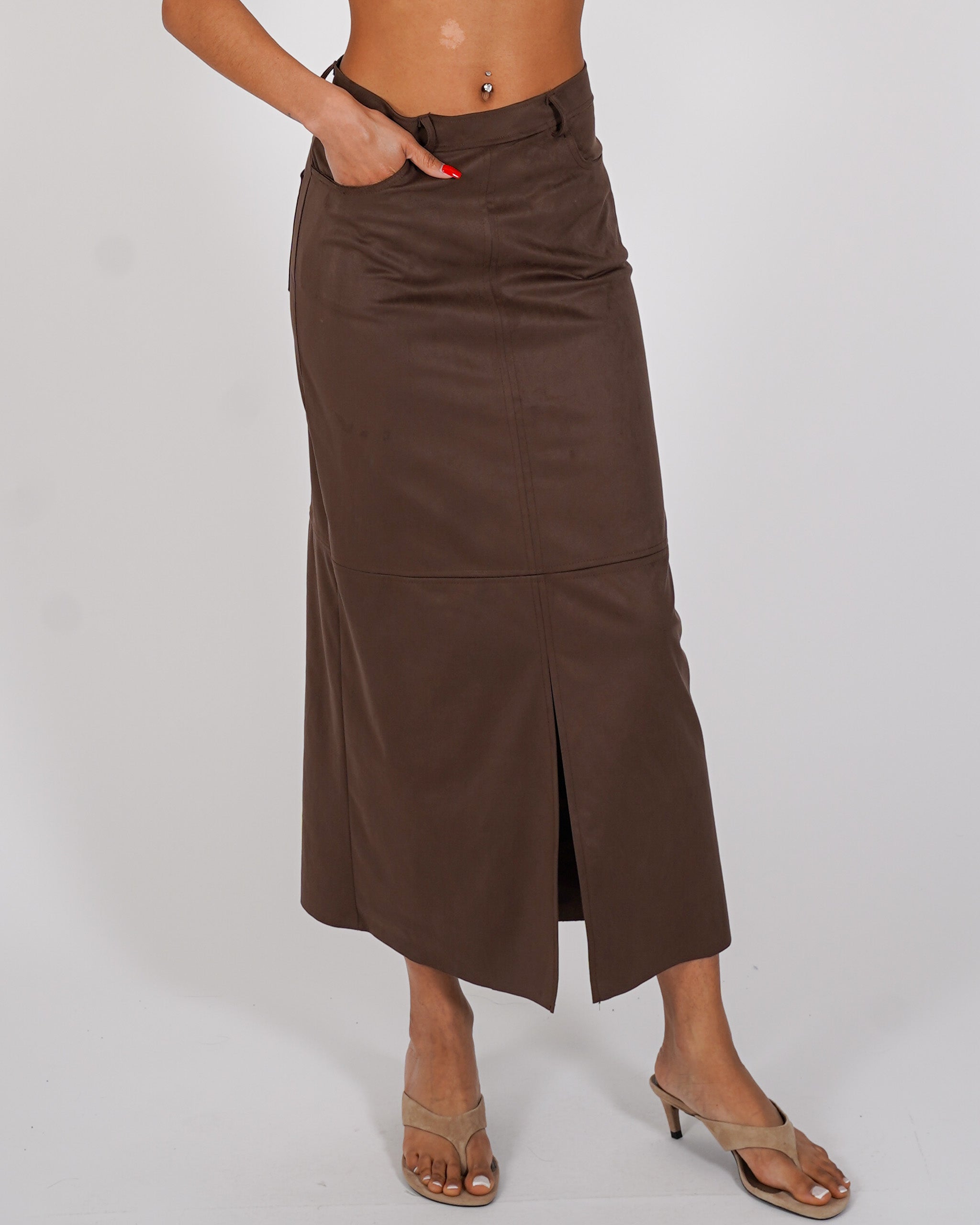 Gonna lunga in ecocamoscio - Bambina