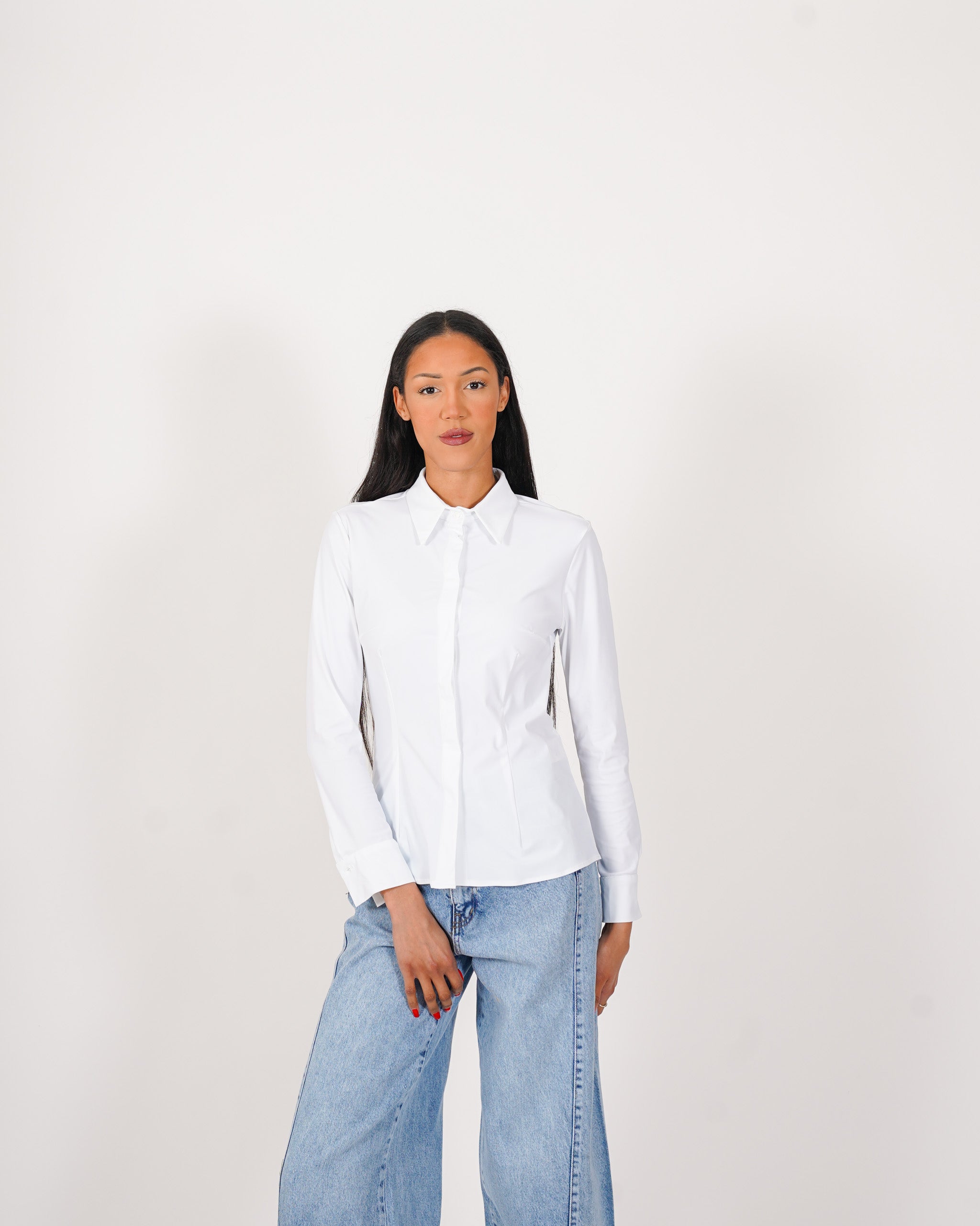 Camicia slim fit in tessuto stretch - Belarda