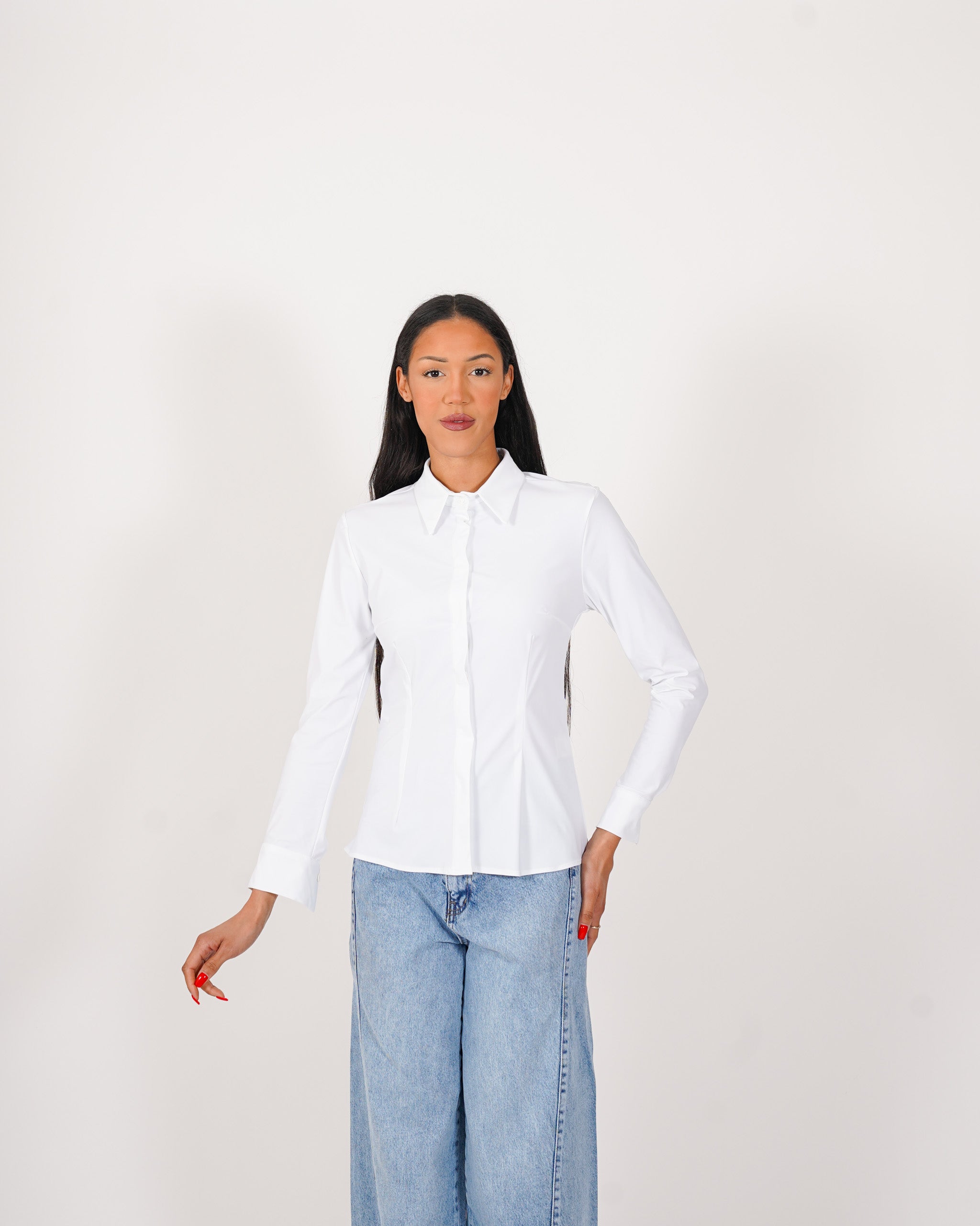 Camicia slim fit in tessuto stretch - Belarda