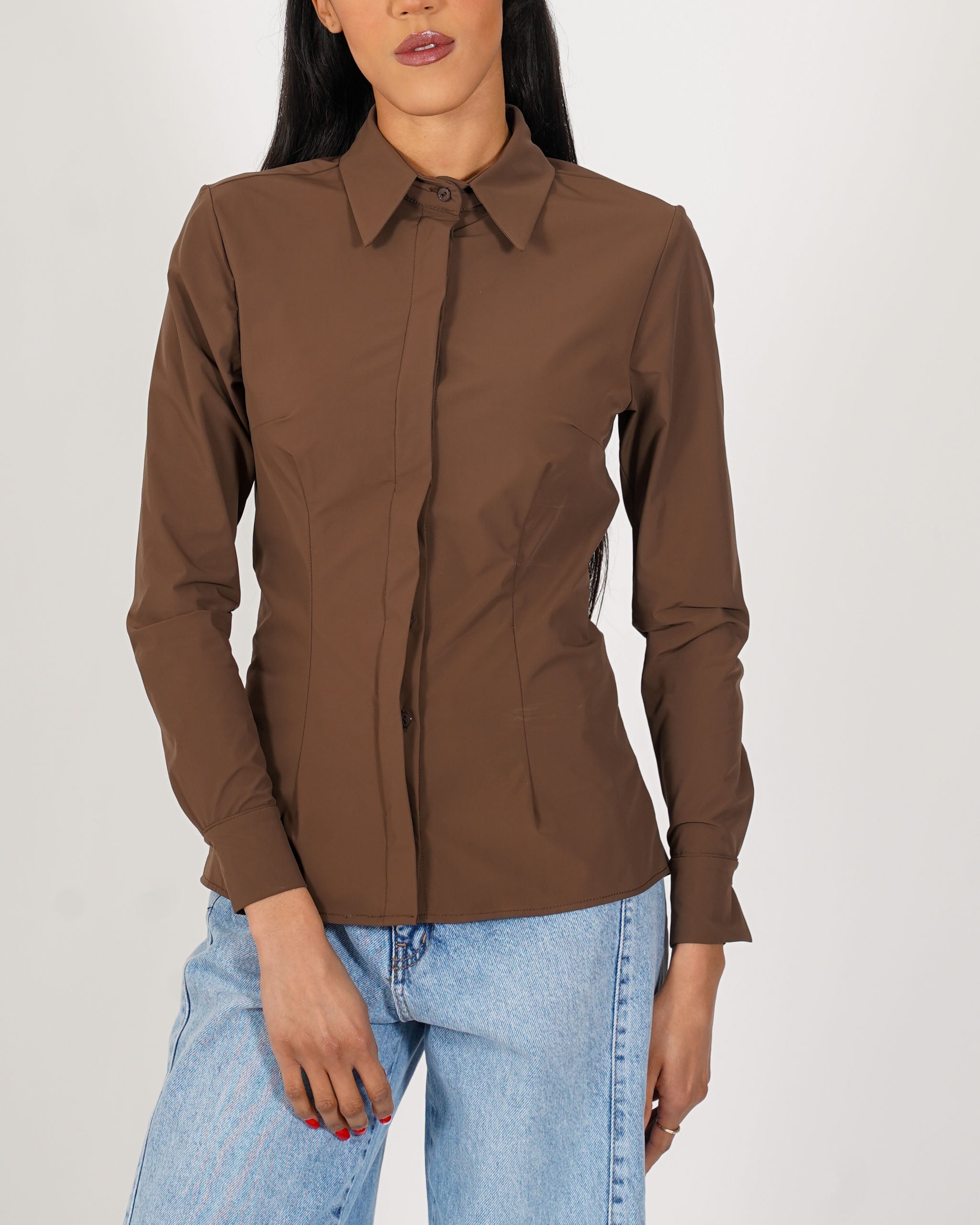 Camicia slim fit in tessuto stretch - Belarda
