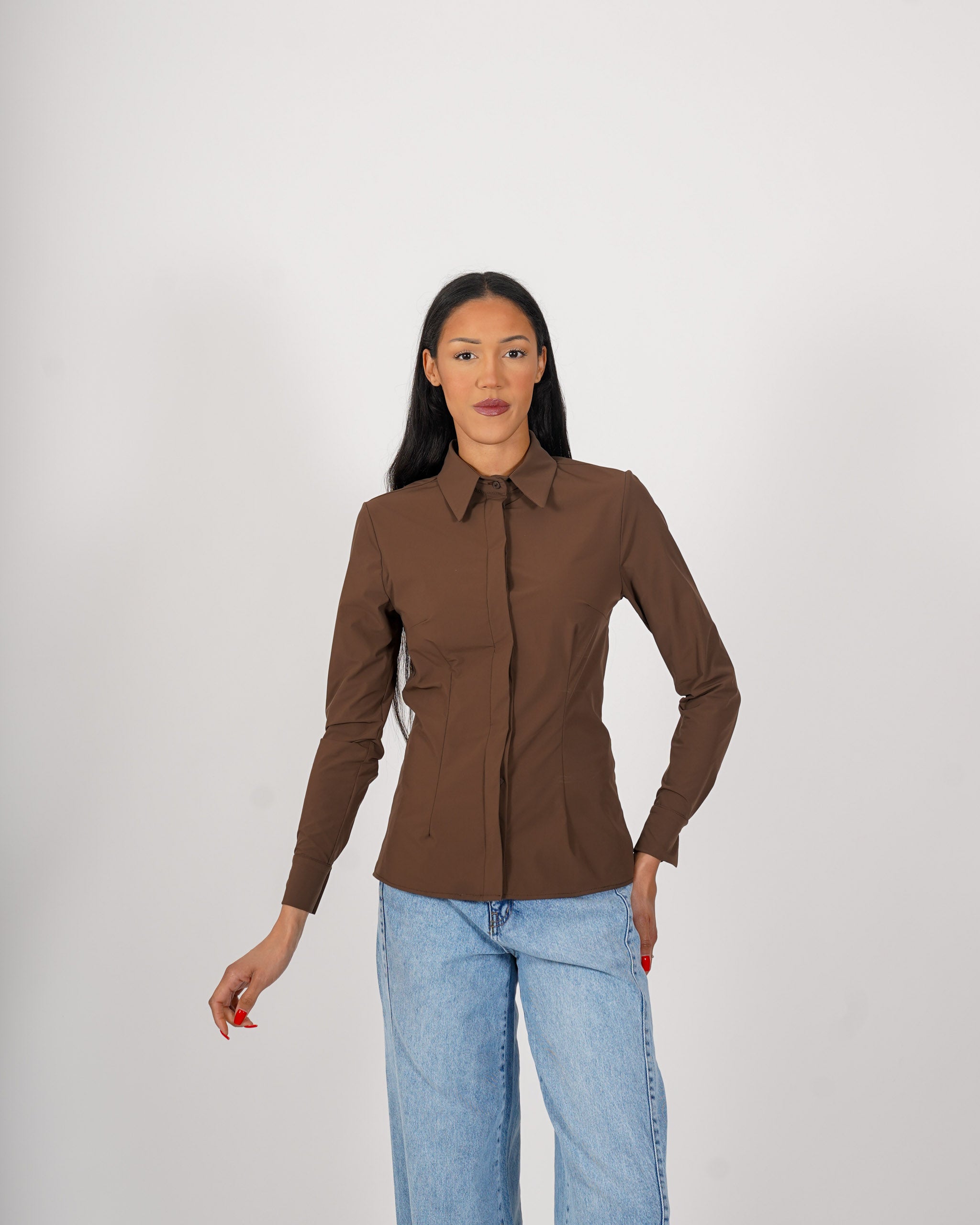 Camicia slim fit in tessuto stretch - Belarda
