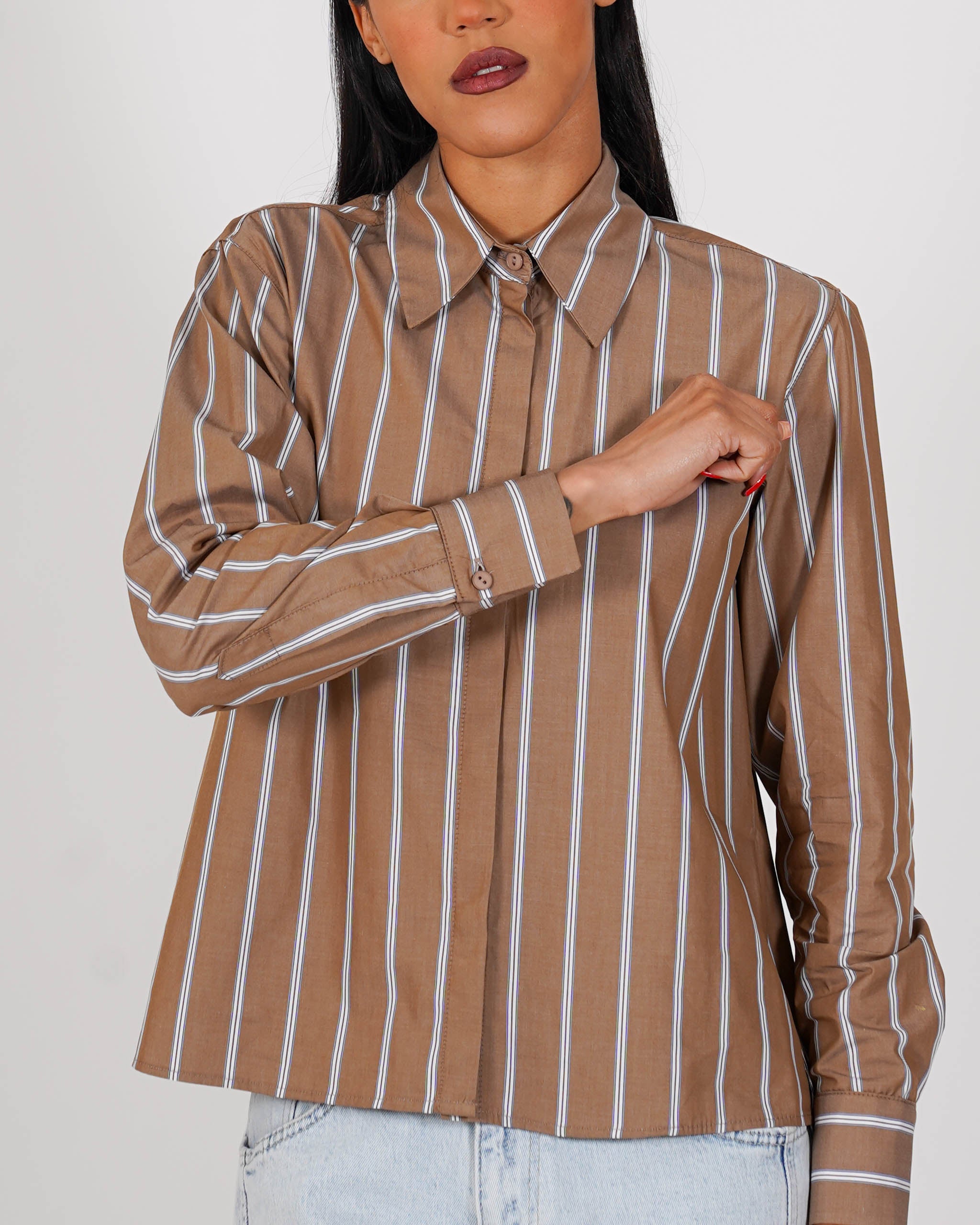 Camicia rigata regular fit in cotone - Fulvia