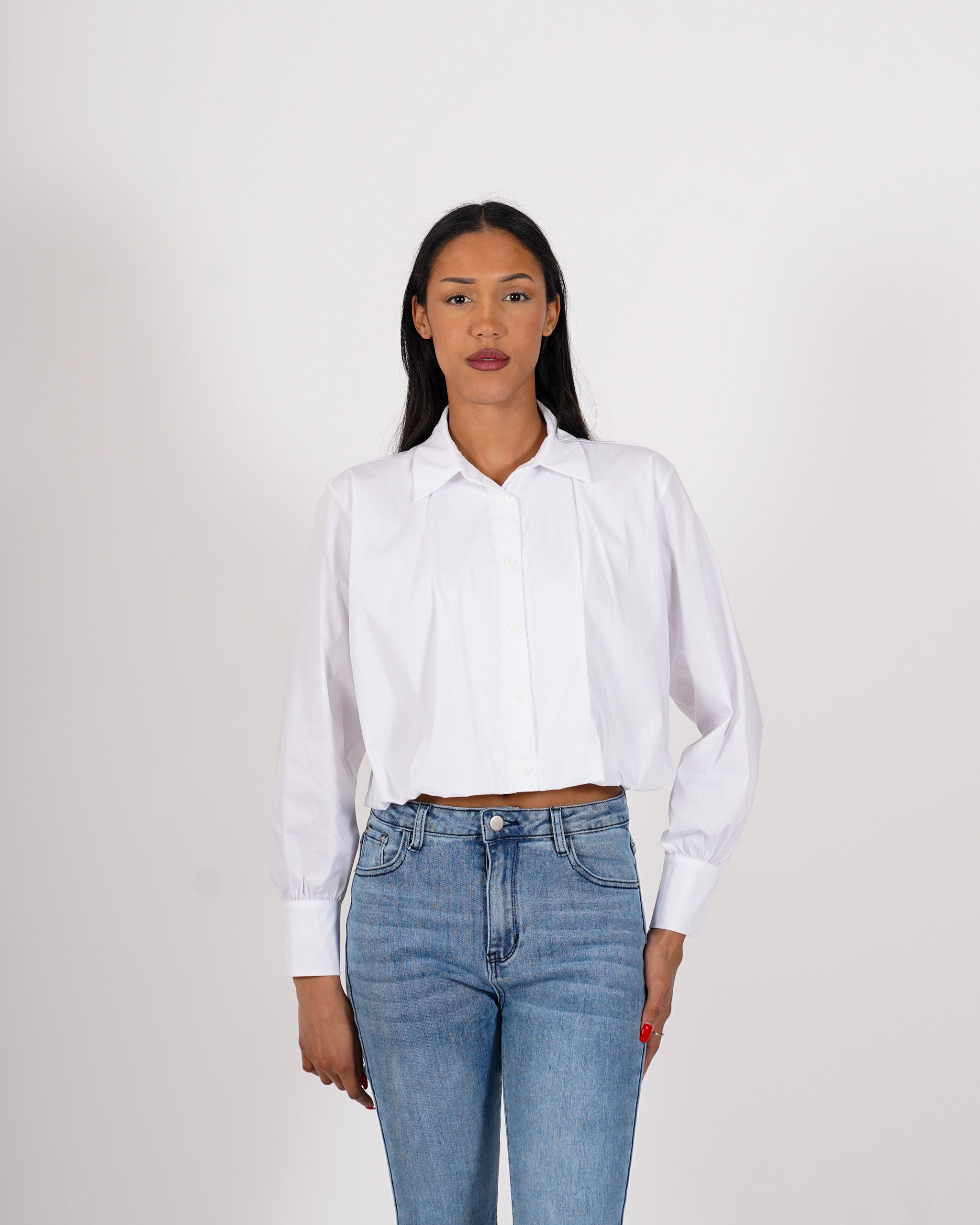 Camicia cropped stampa quadri - Bengasia