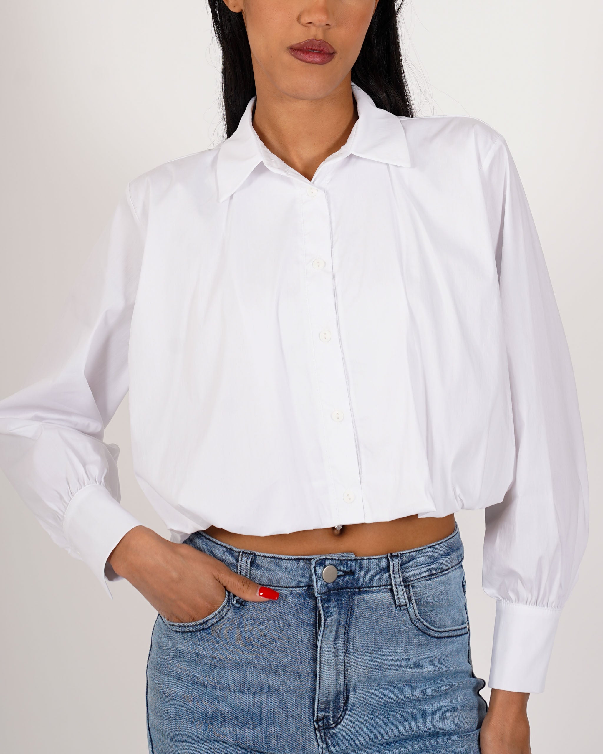 Camicia cropped stampa quadri - Bengasia