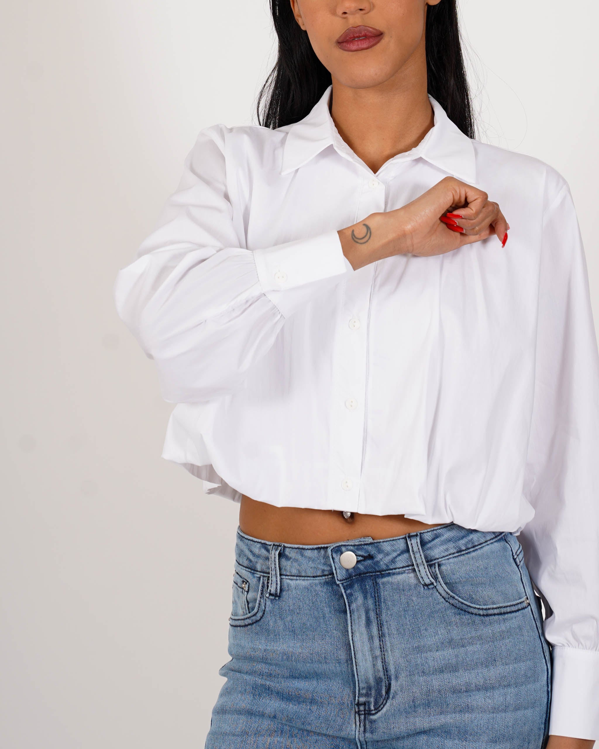 Camicia cropped stampa quadri - Bengasia