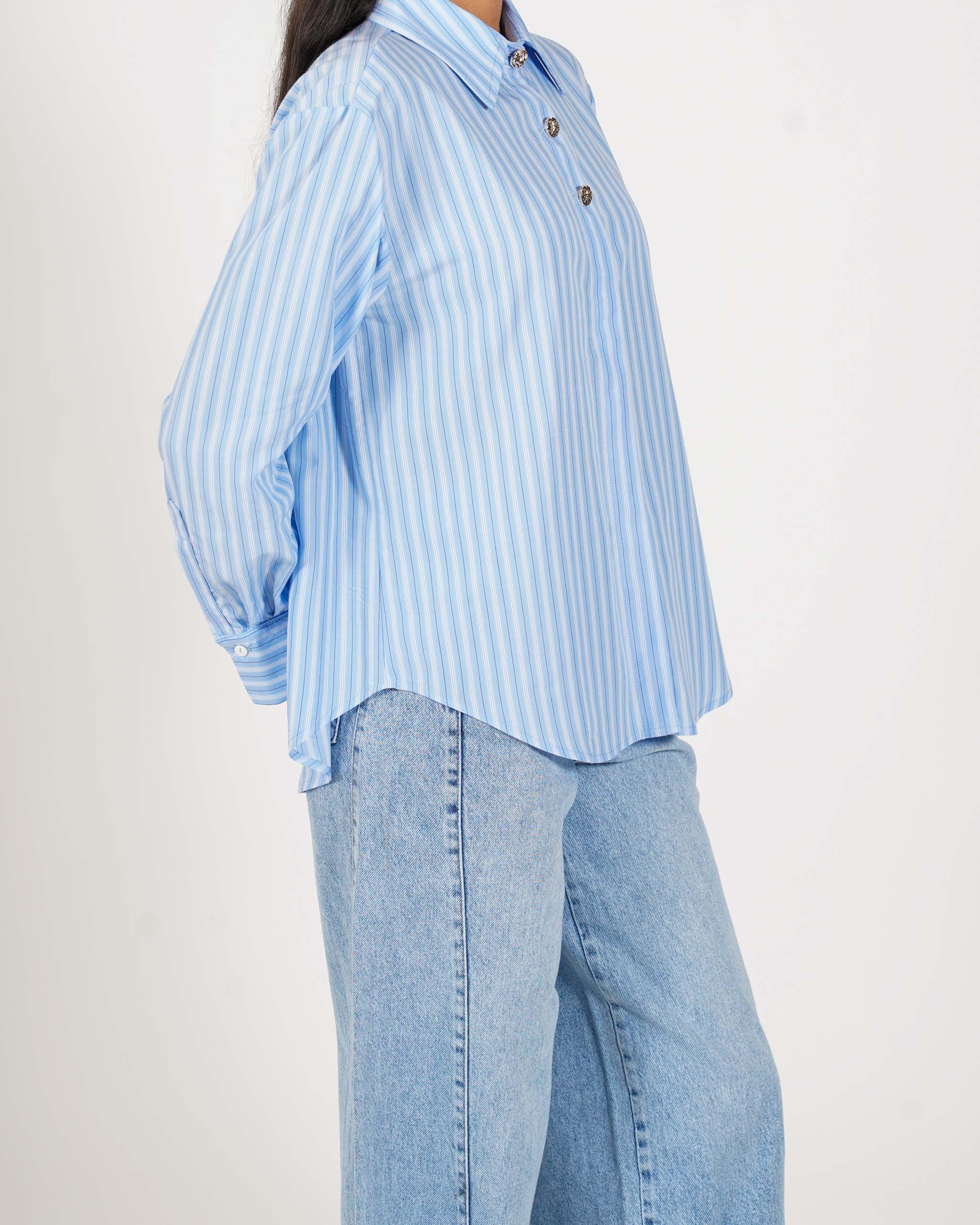 Camicia rigata con bottoni oro - Pacata