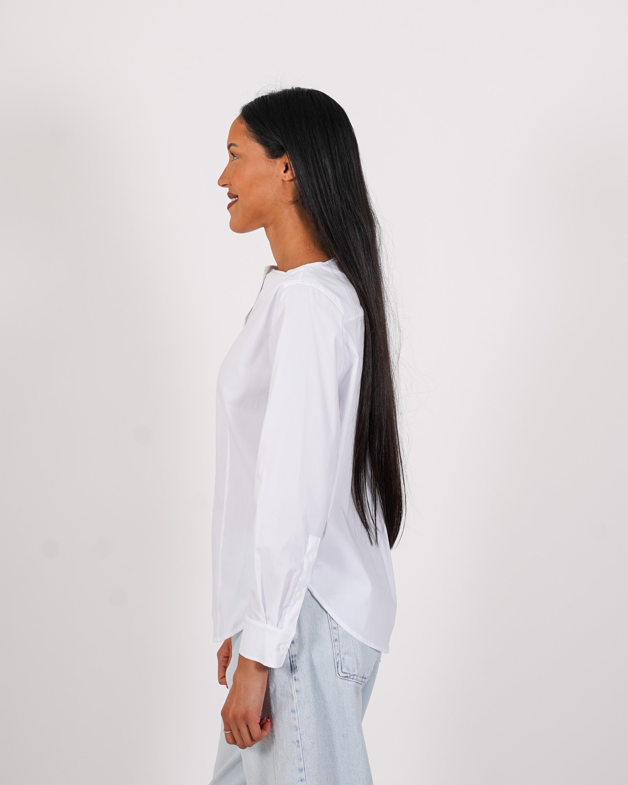 Camicia scollo a barca in misto cotone - Banner