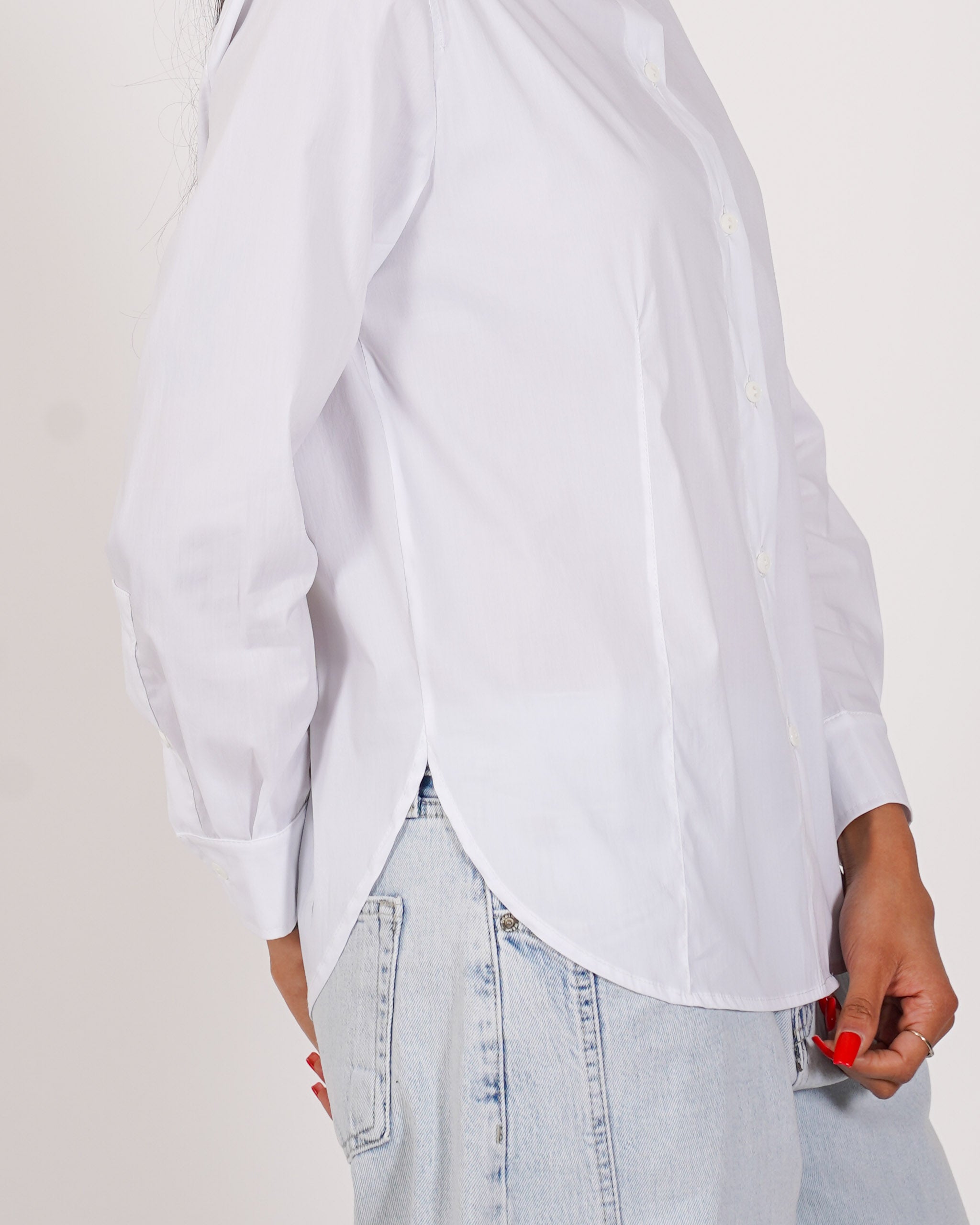 Camicia scollo a barca in misto cotone - Banner