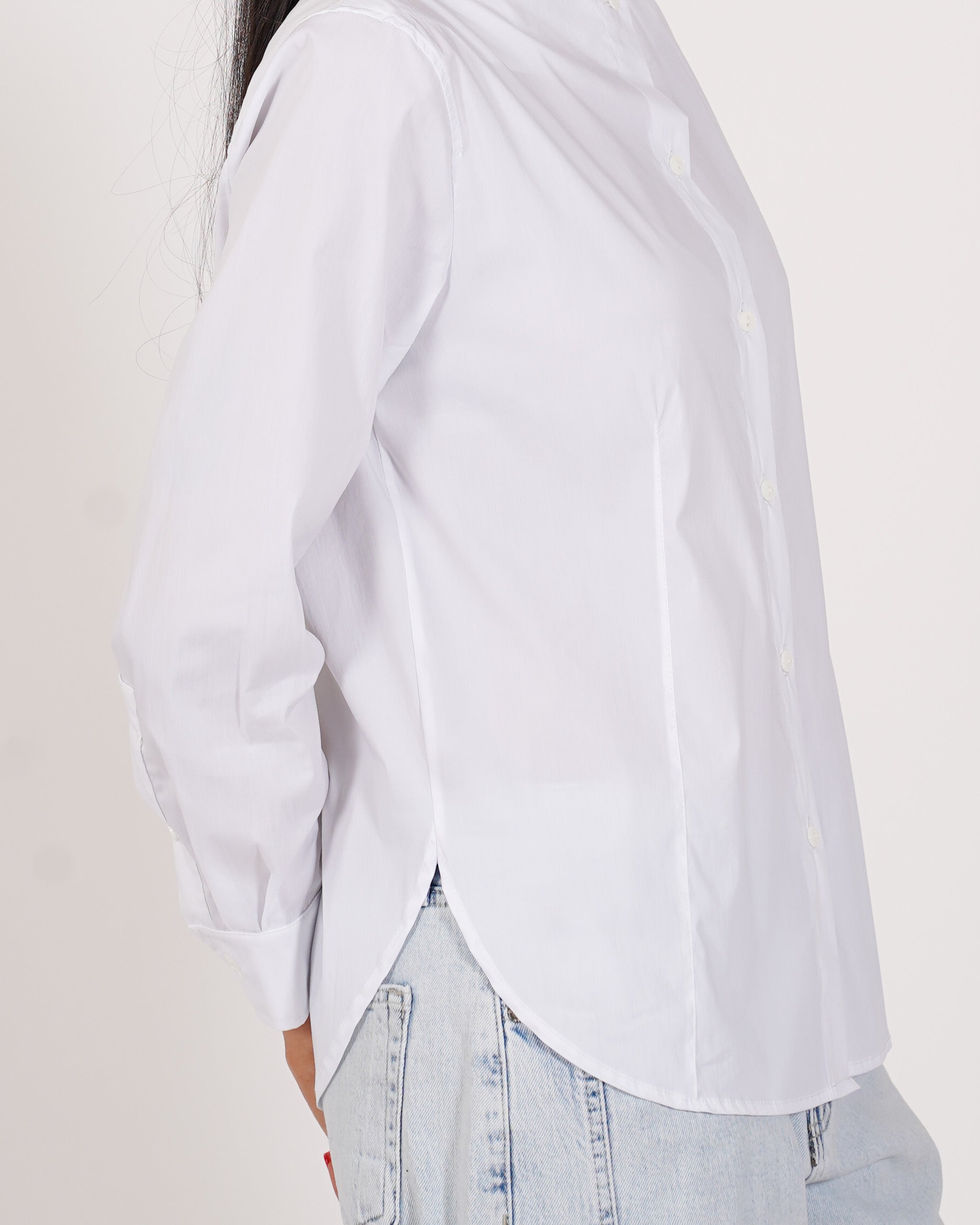 Camicia scollo a barca in misto cotone - Banner