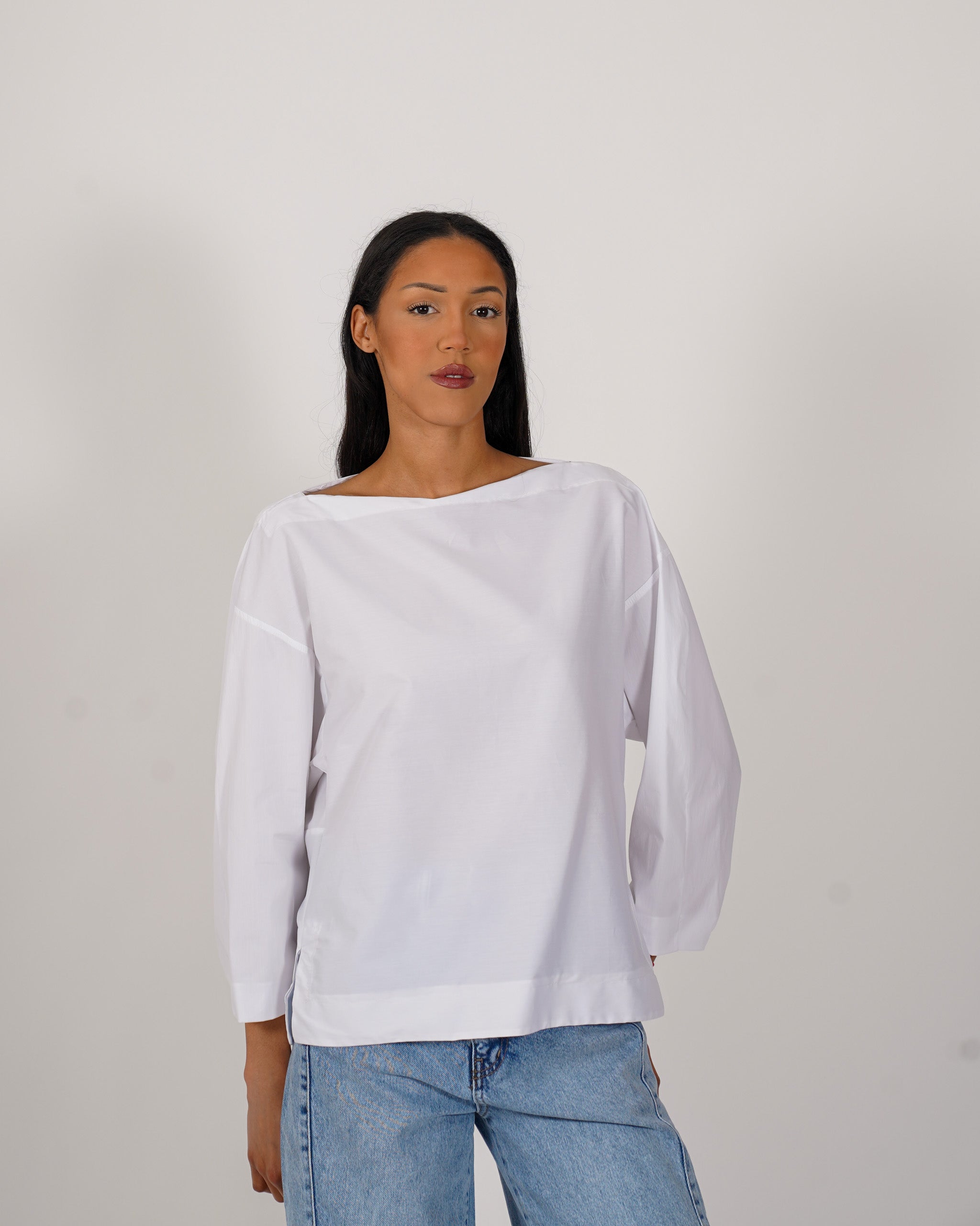 Blusa manica lunga in cotone - Beppa