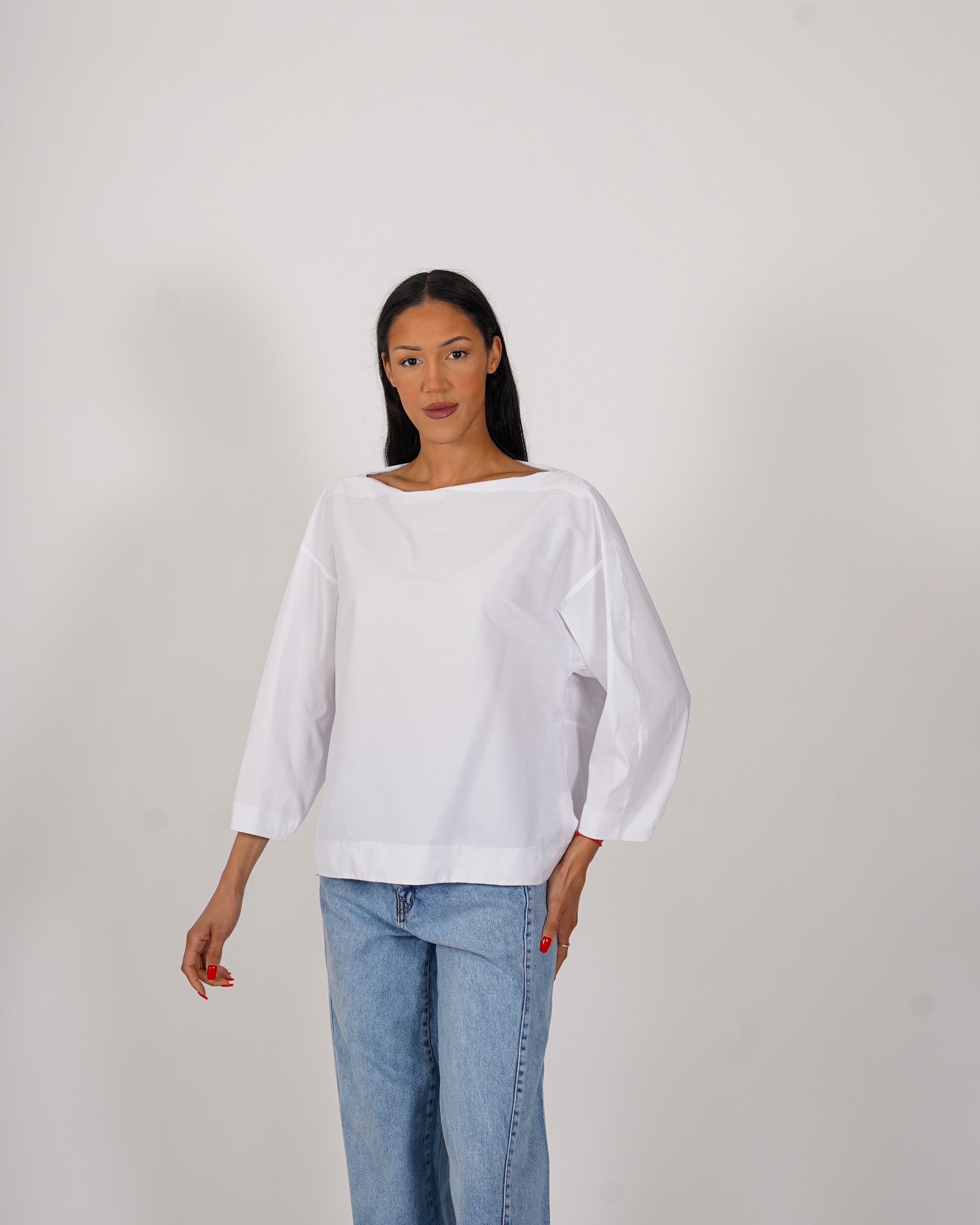 Blusa manica lunga in cotone - Beppa