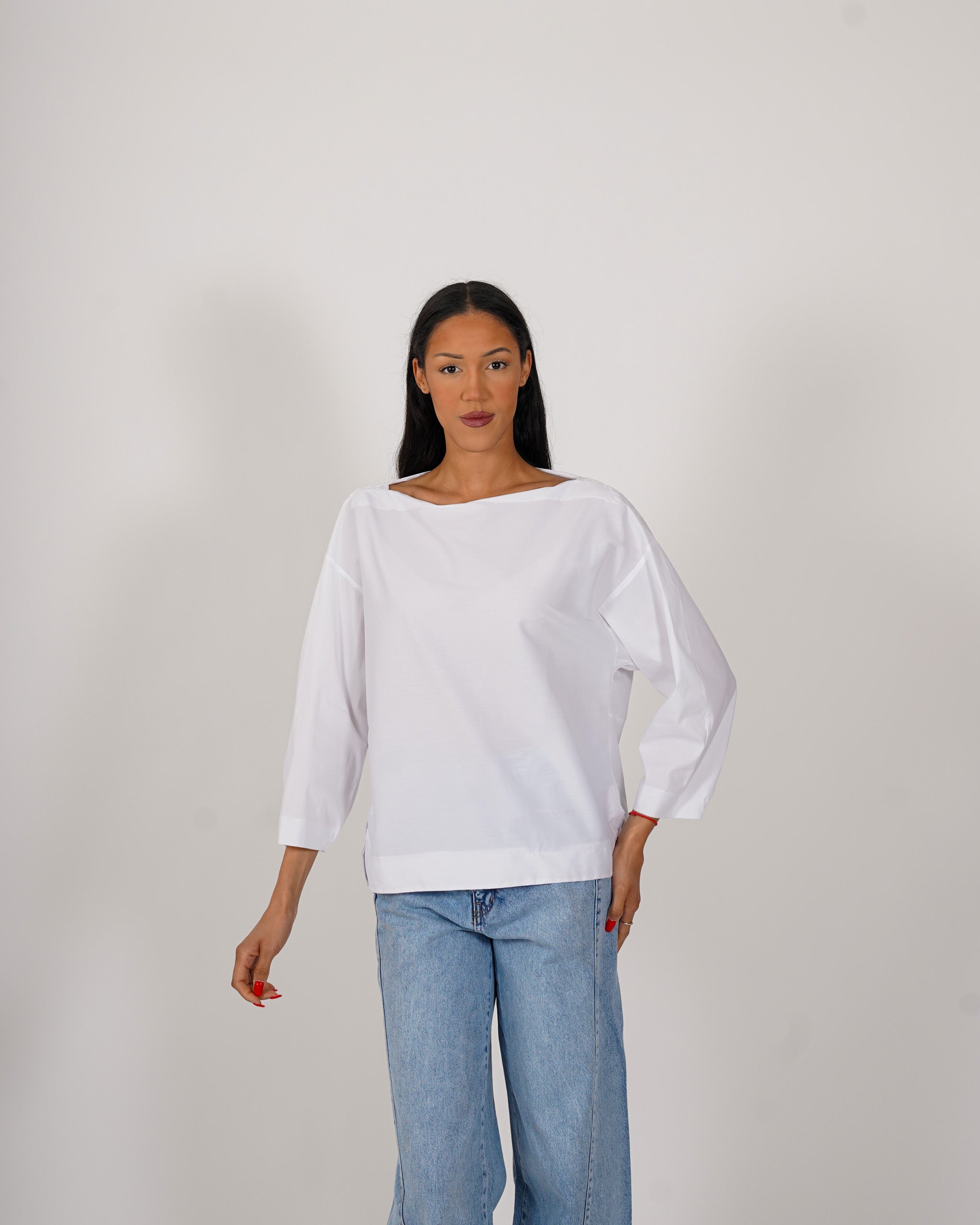 Blusa manica lunga in cotone - Beppa
