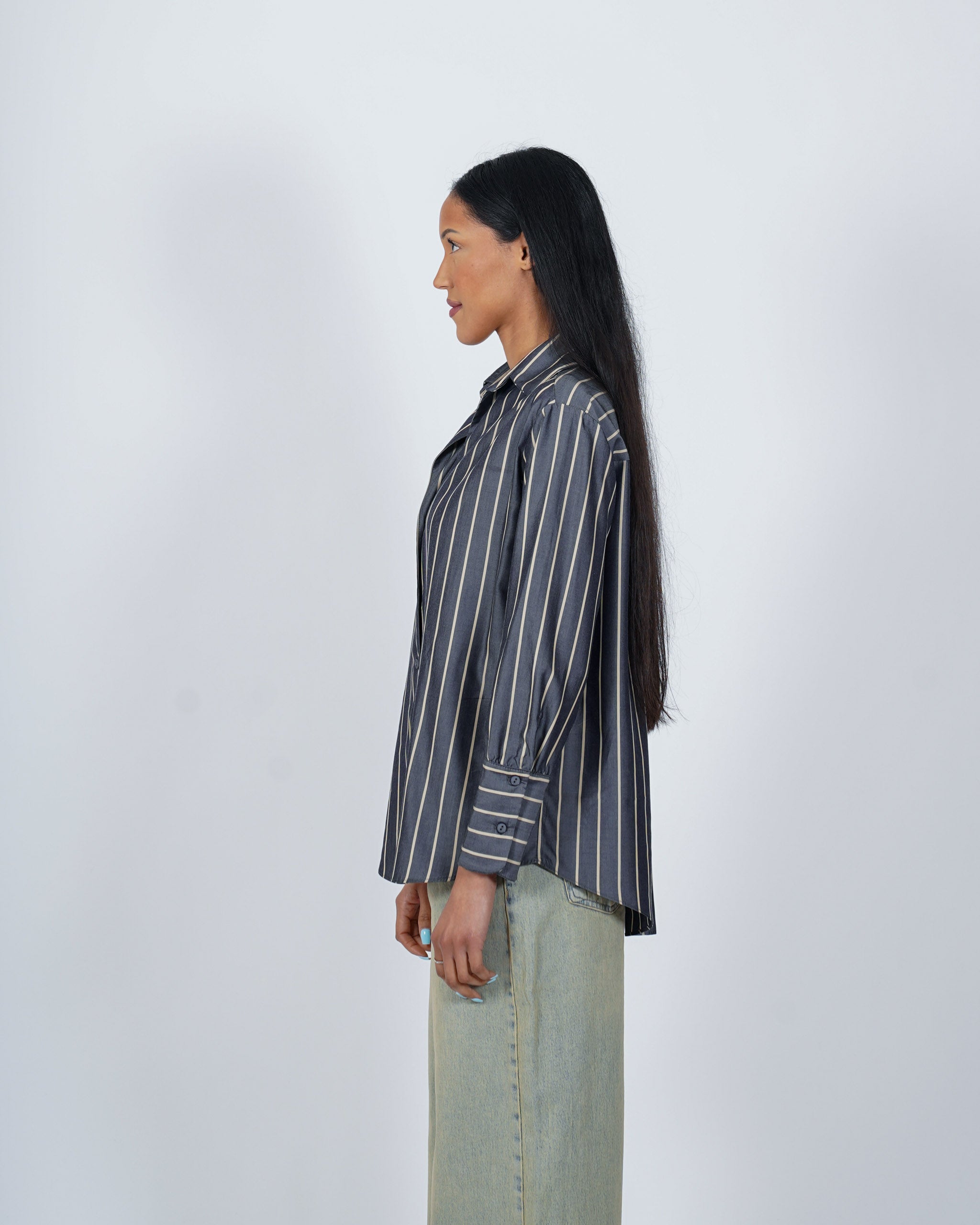 Camicia rigata in cotone - Leggera