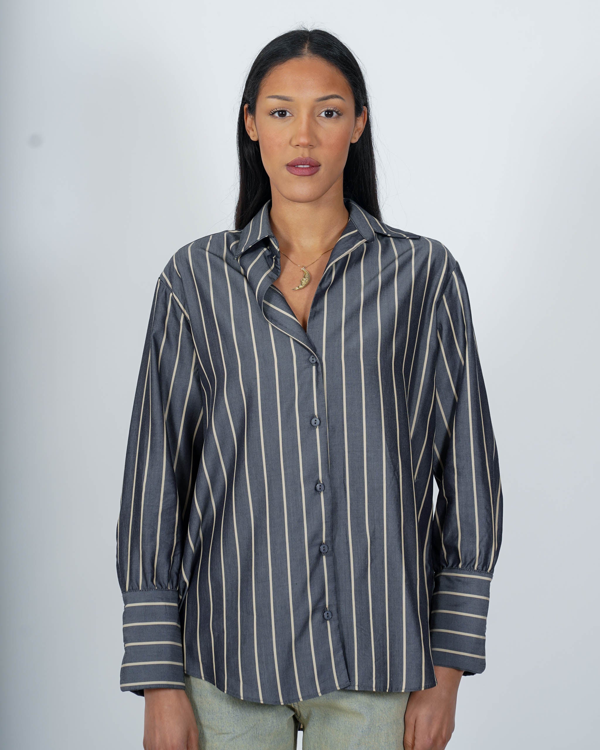 Camicia rigata in cotone - Leggera