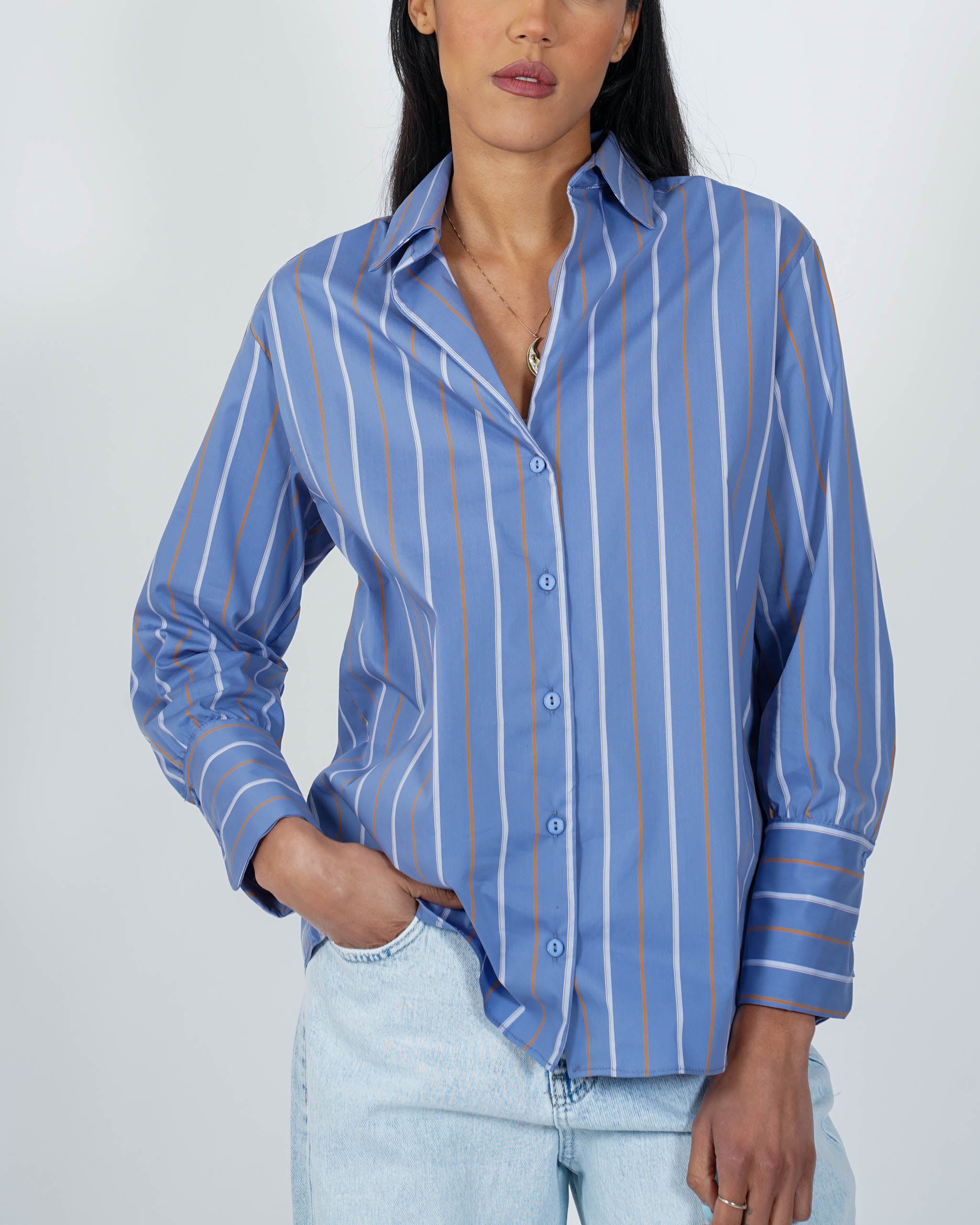 Camicia rigata in cotone - Leggera