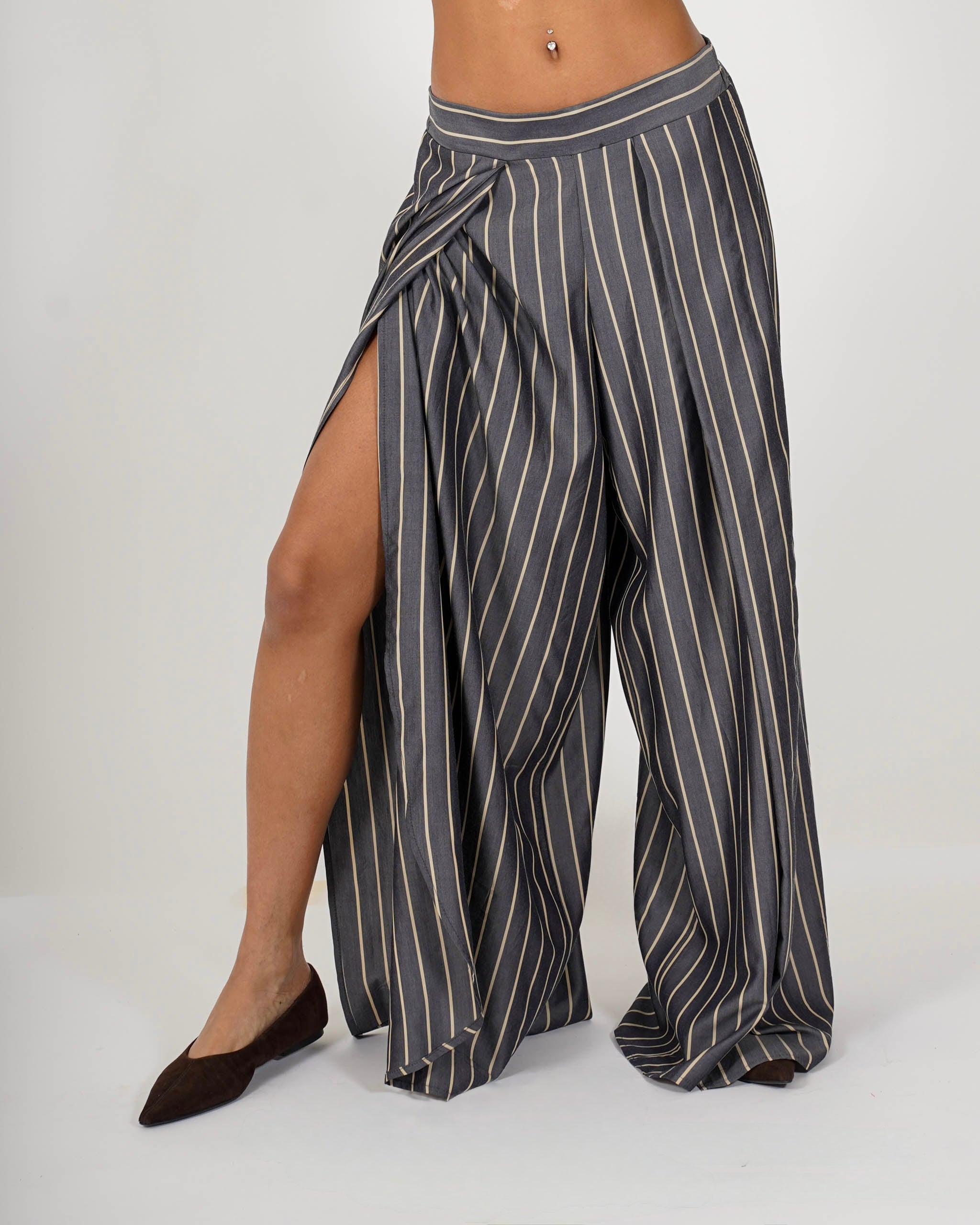 Pantaloni con baschina e gamba larga - Giuditta