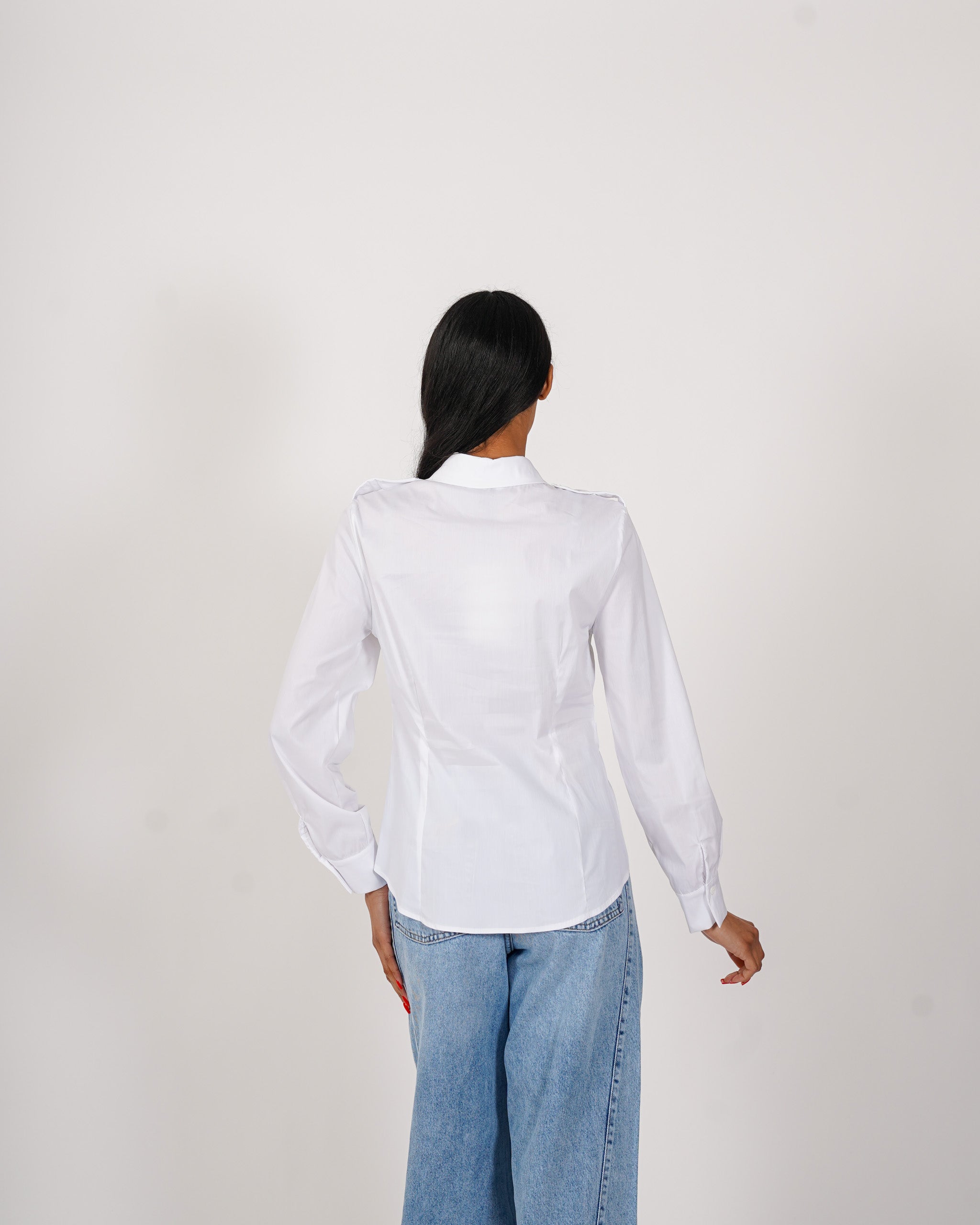 Camicia con dettaglio frontale slim fit in cotone - Bertilla