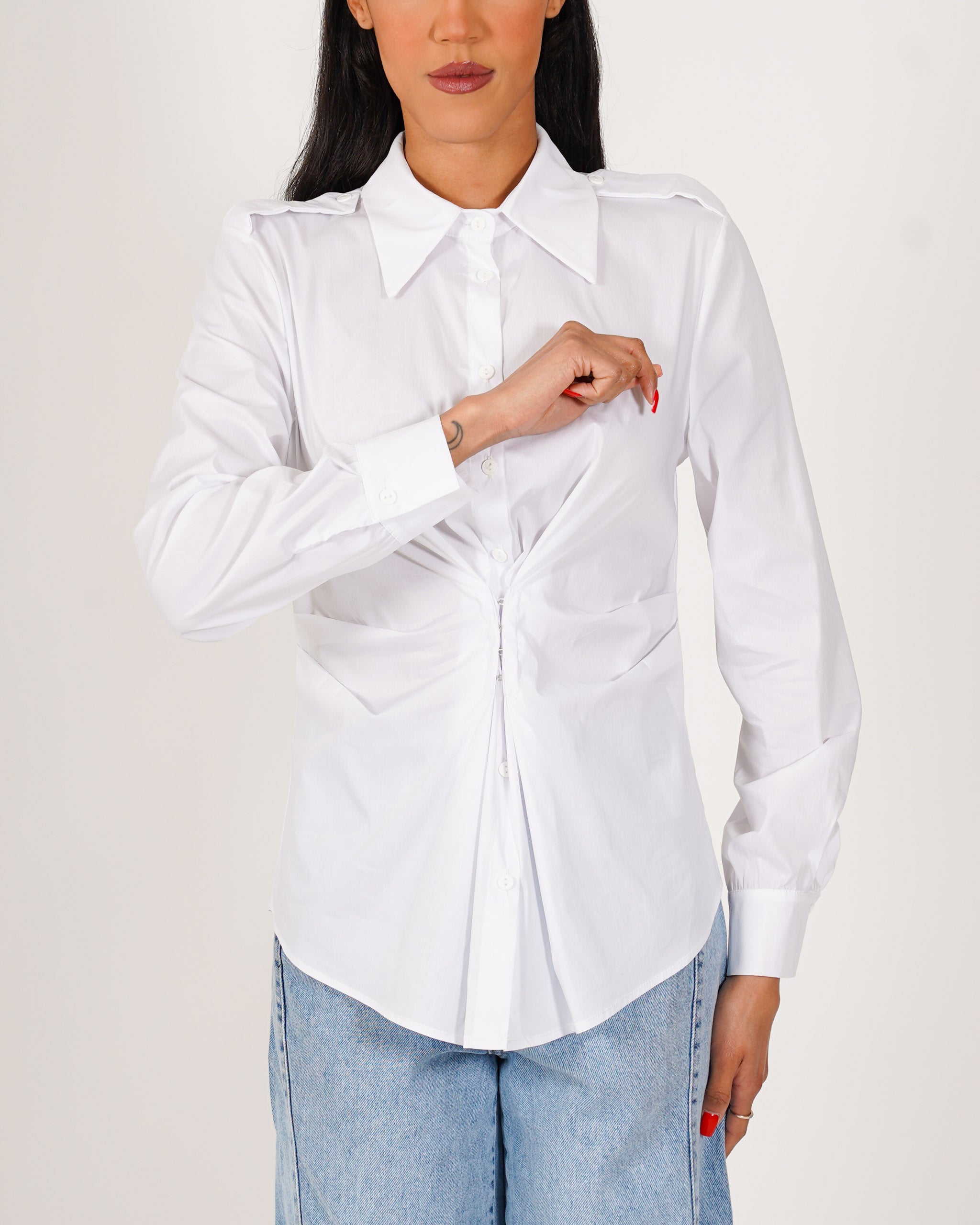 Camicia con dettaglio frontale slim fit in cotone - Bertilla