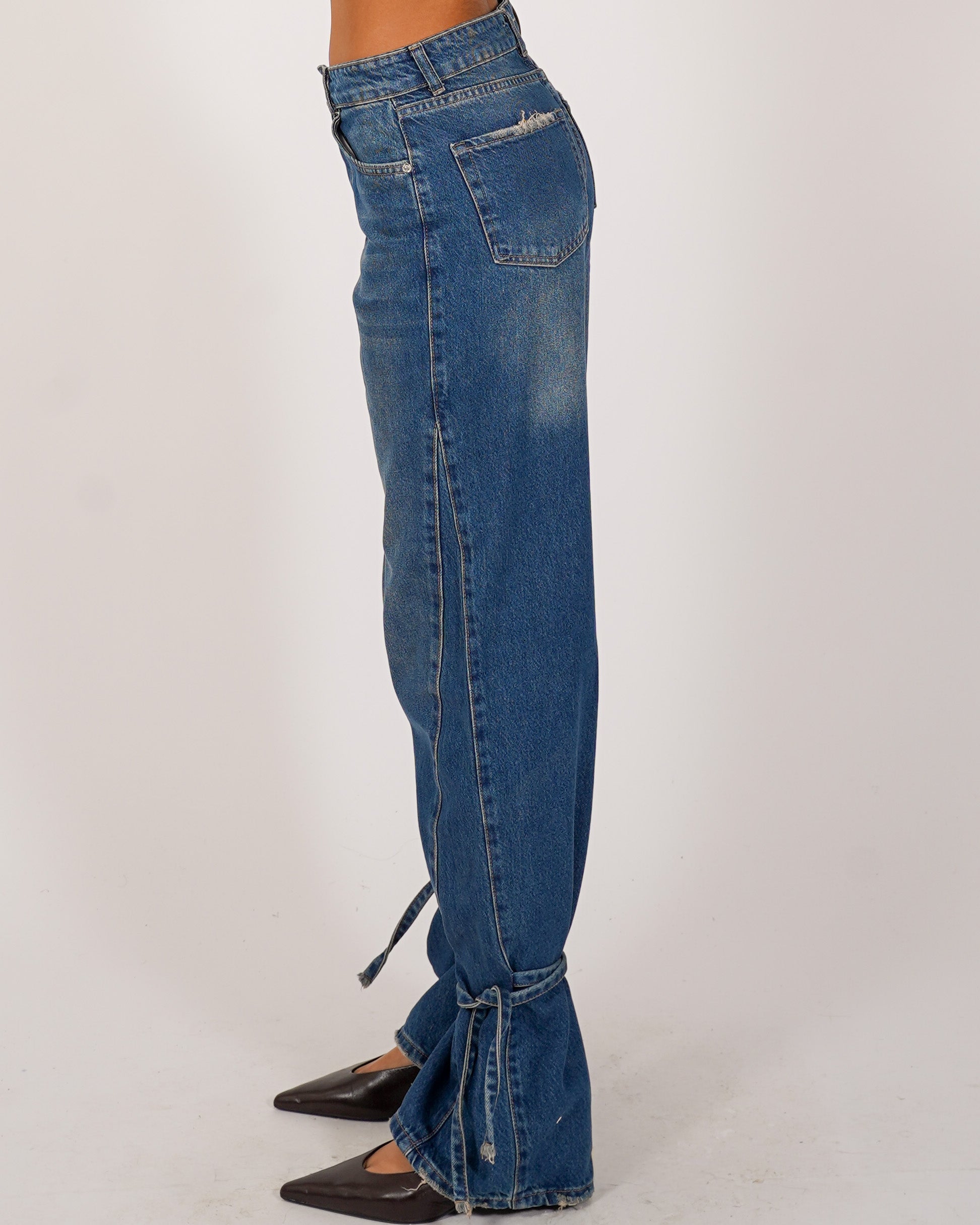 Jeans con coulisse alla caviglia in tela denim - Tossica