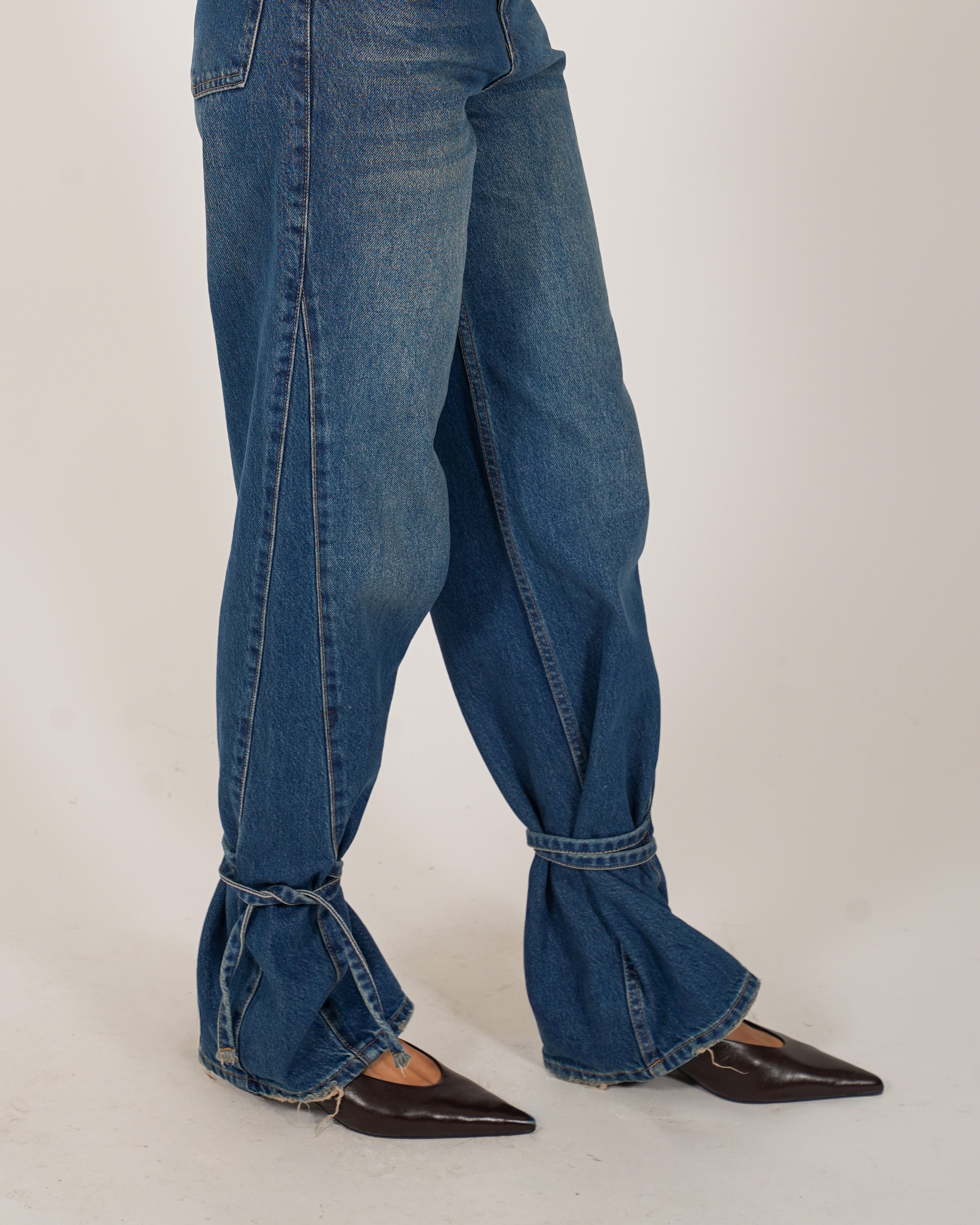 Jeans con coulisse alla caviglia in tela denim - Tossica