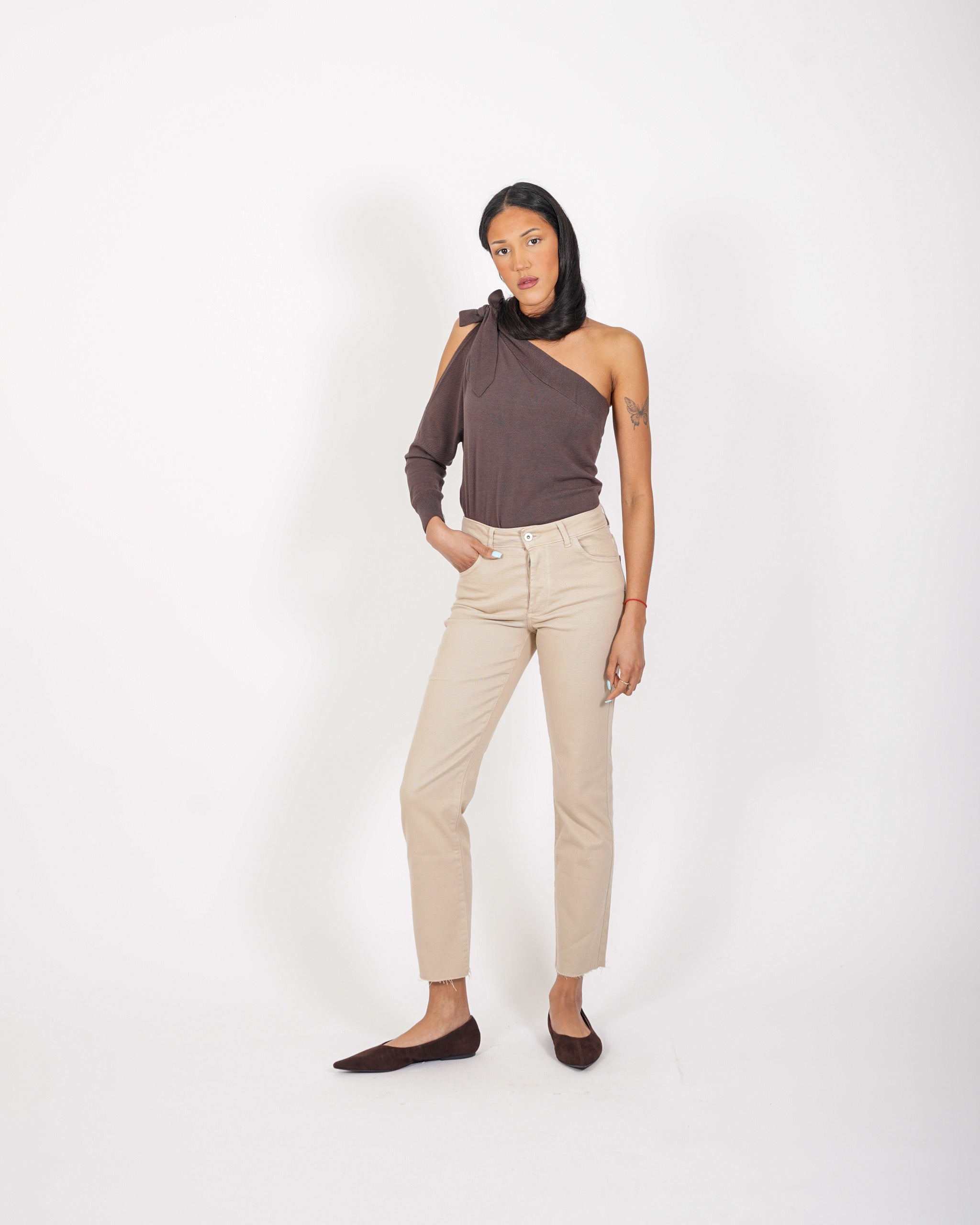 Pantaloni cropped slim fit in cotone - Zenone