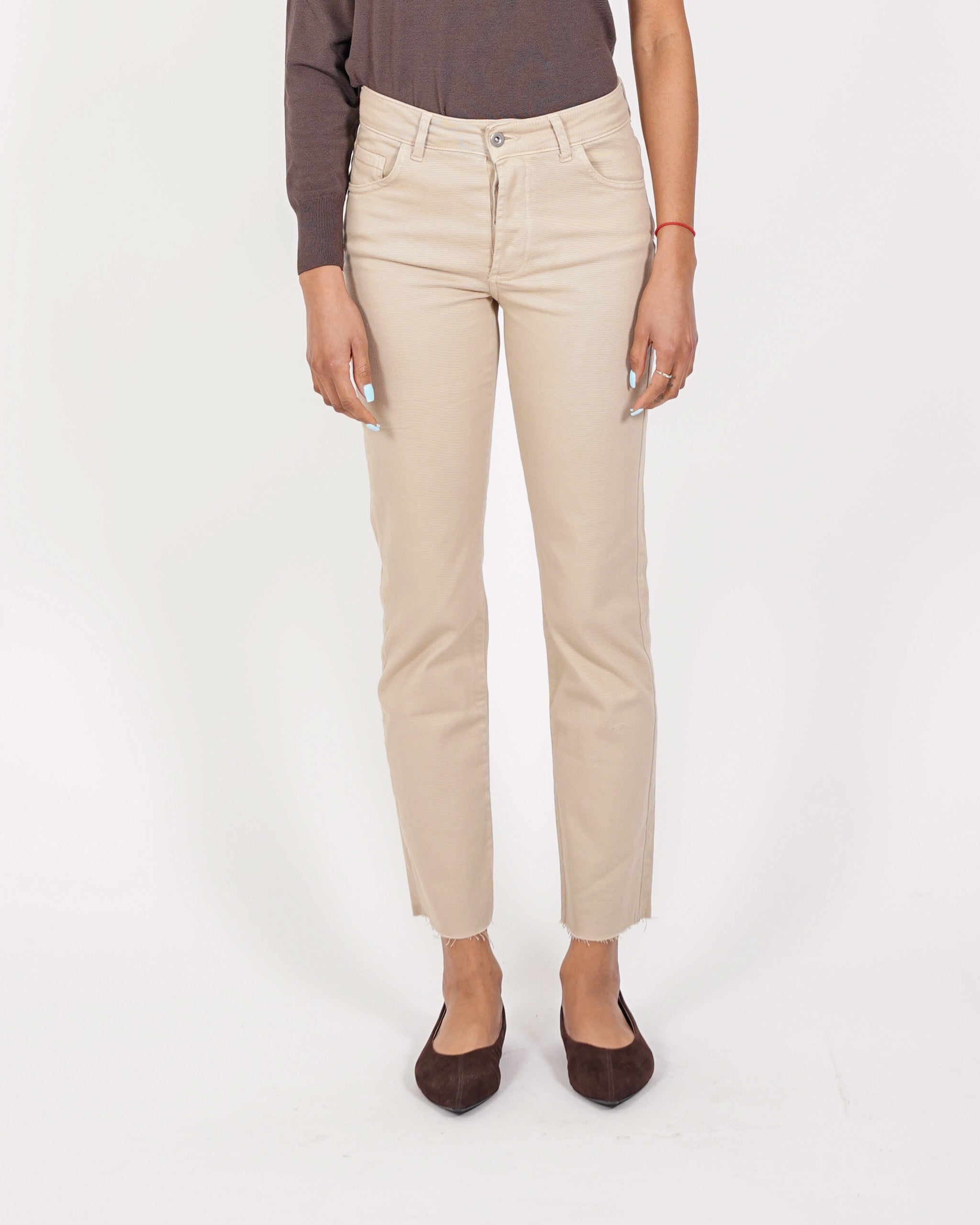Pantaloni cropped slim fit in cotone - Zenone