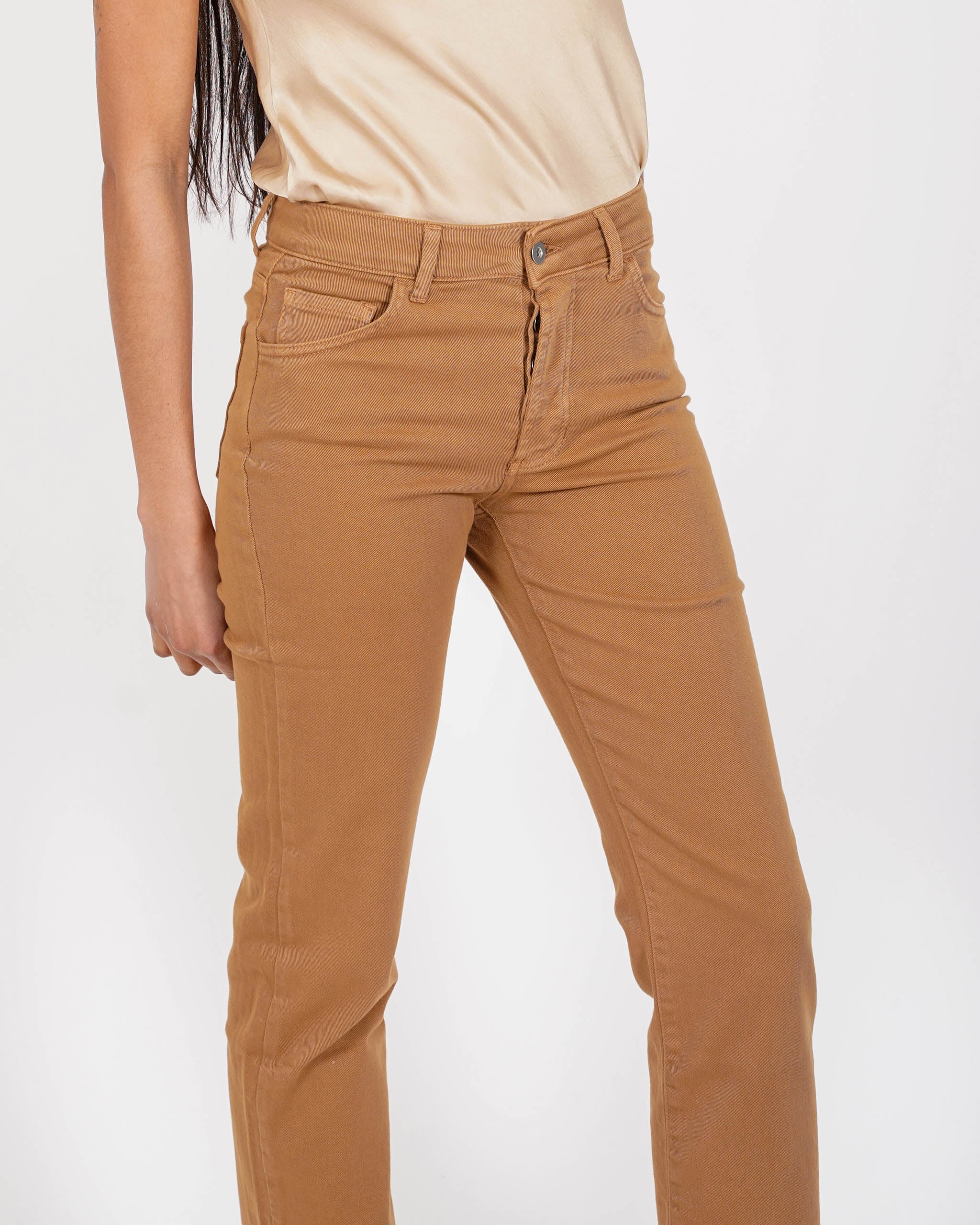 Pantaloni cropped slim fit in cotone - Zenone
