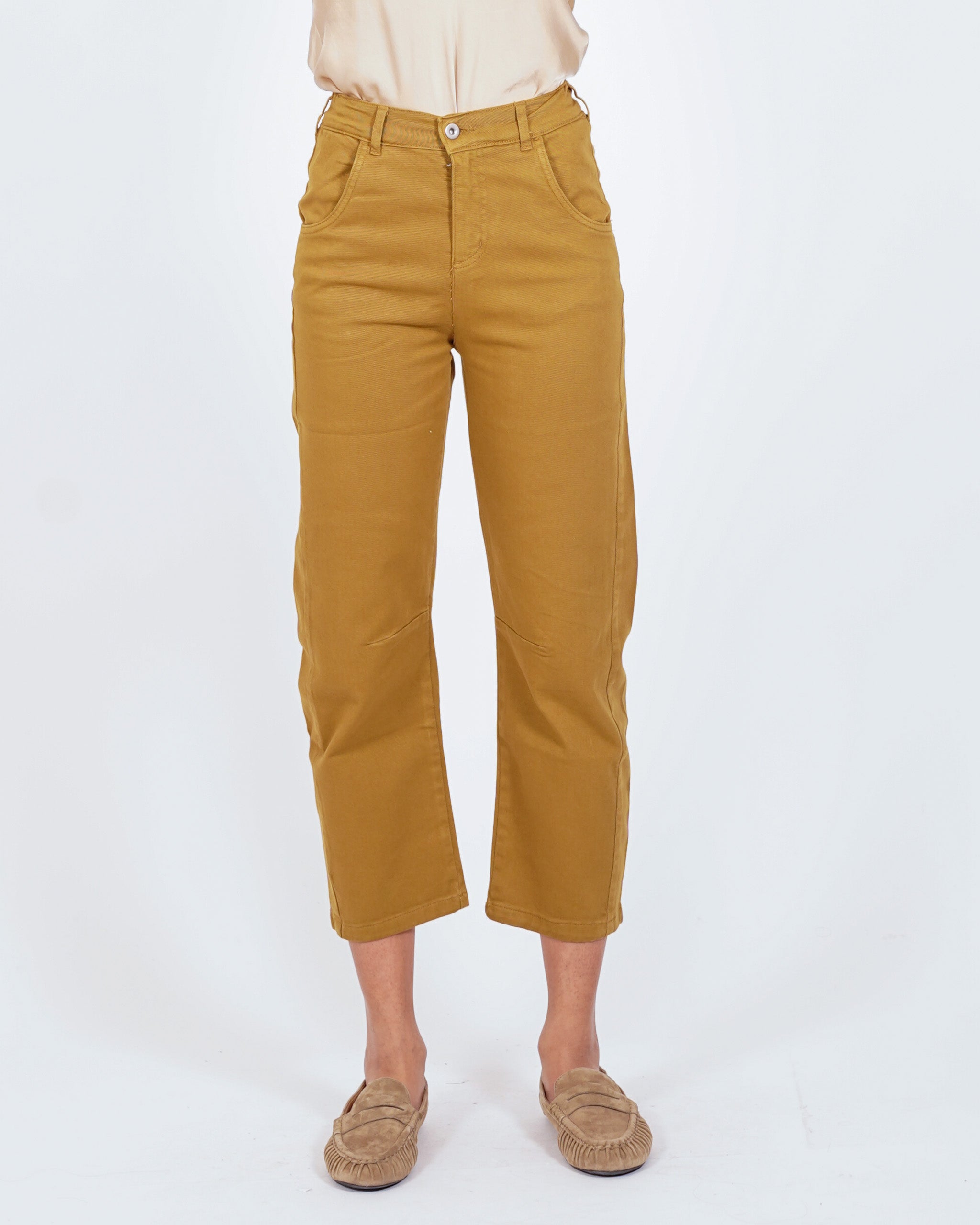 Pantaloni cropped taglio jeans in cotone - Paolina