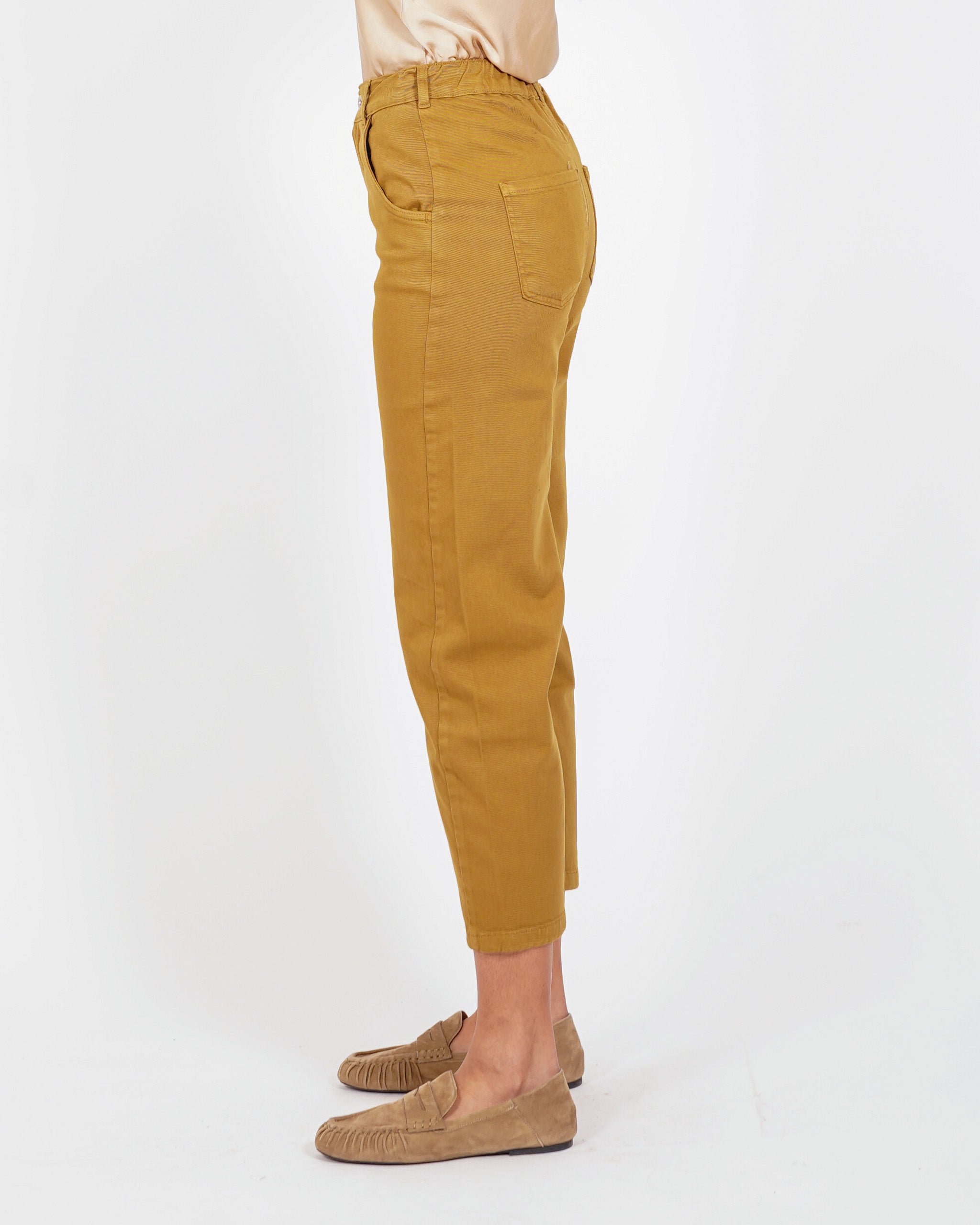 Pantaloni cropped taglio jeans in cotone - Paolina