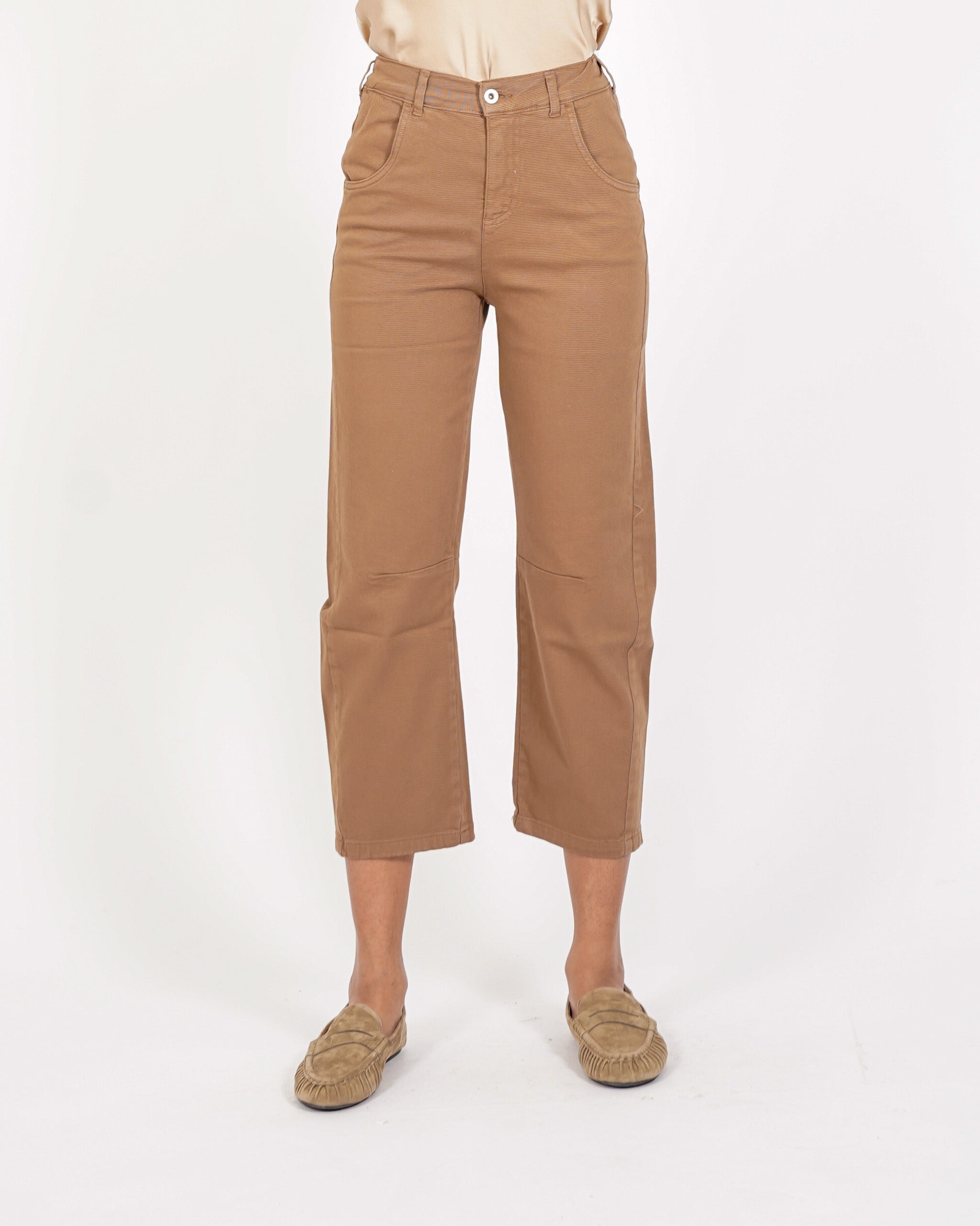 Pantaloni cropped taglio jeans in cotone - Paolina