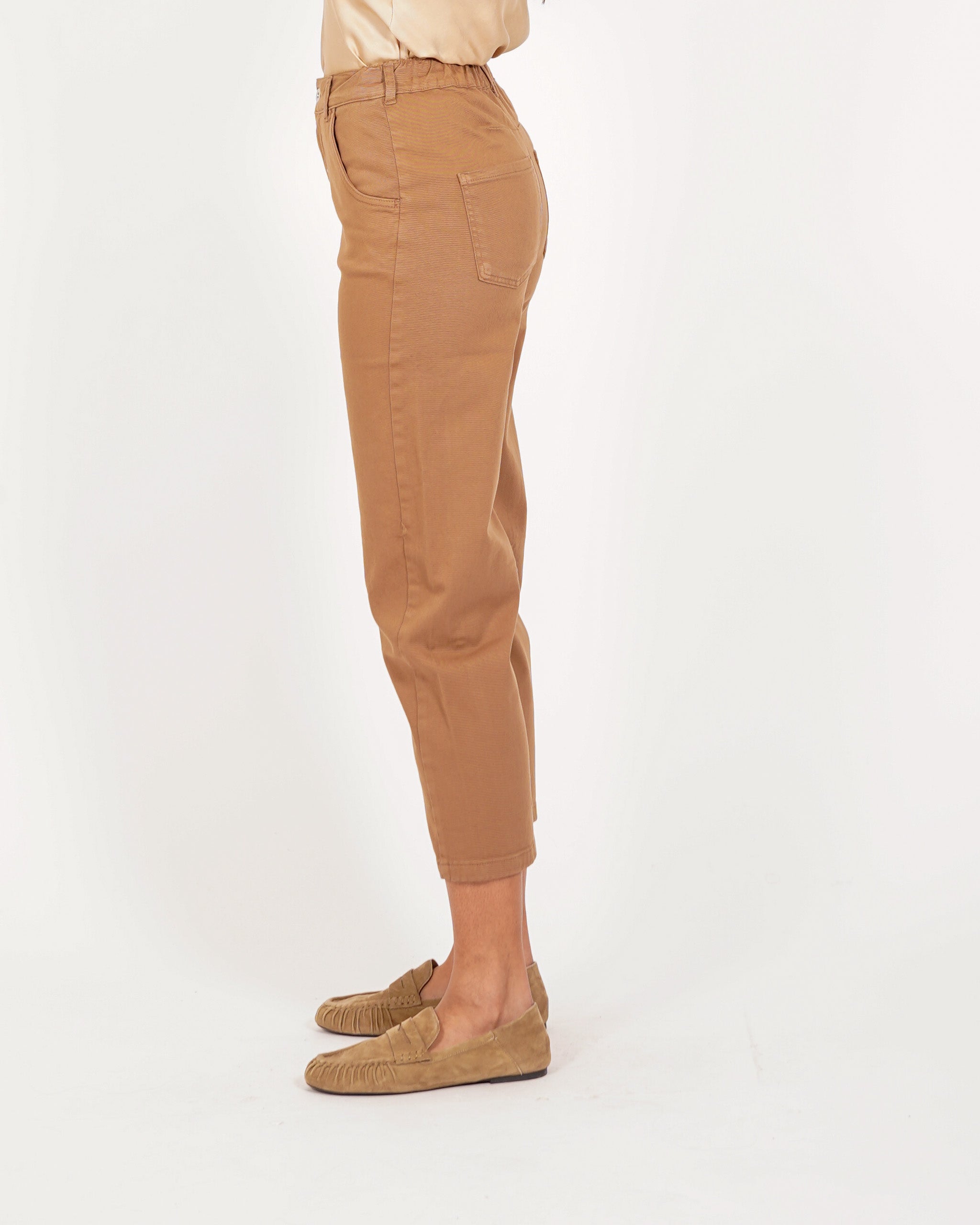 Pantaloni cropped taglio jeans in cotone - Paolina