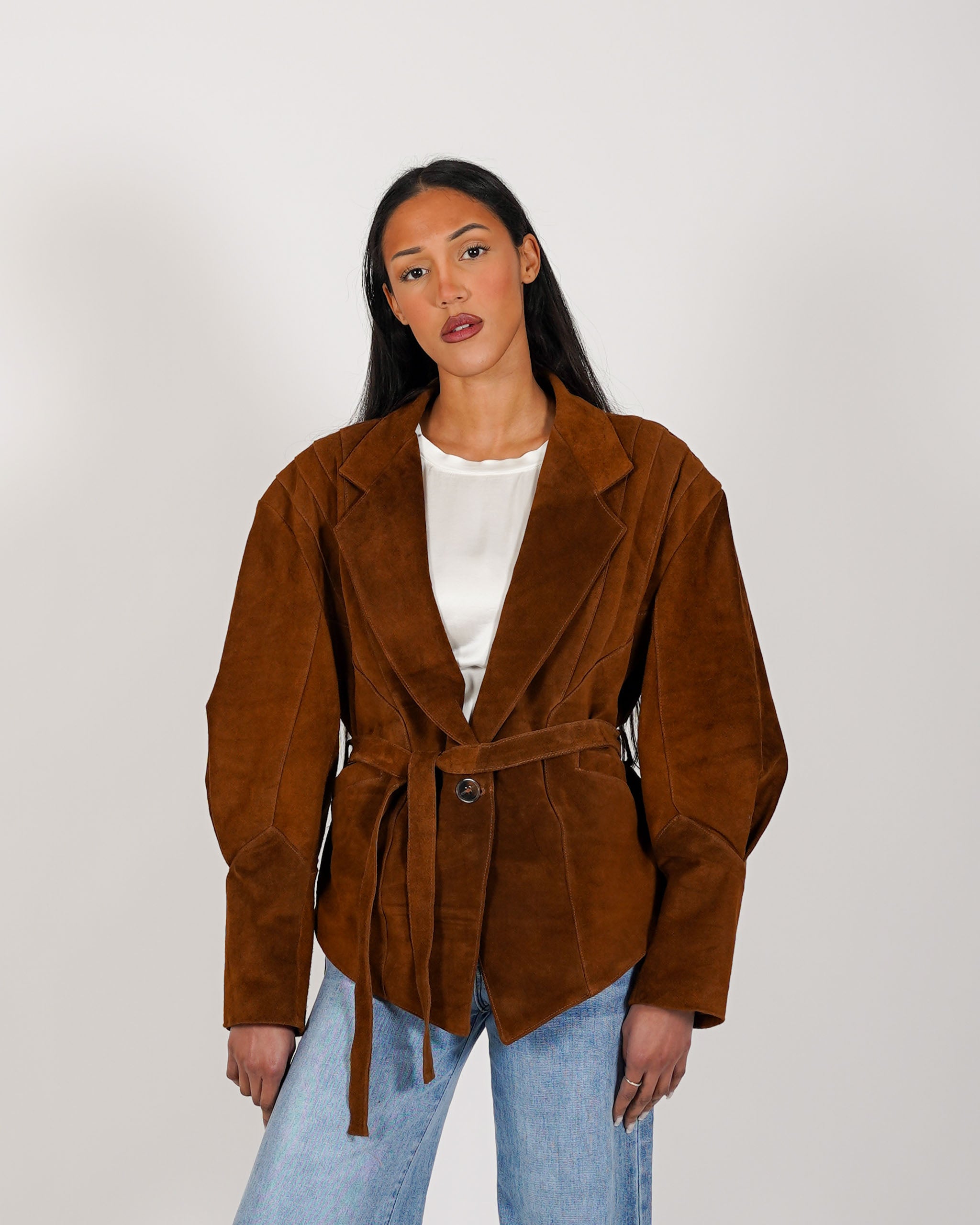 Giacca monopetto in crosta vintage - Shona