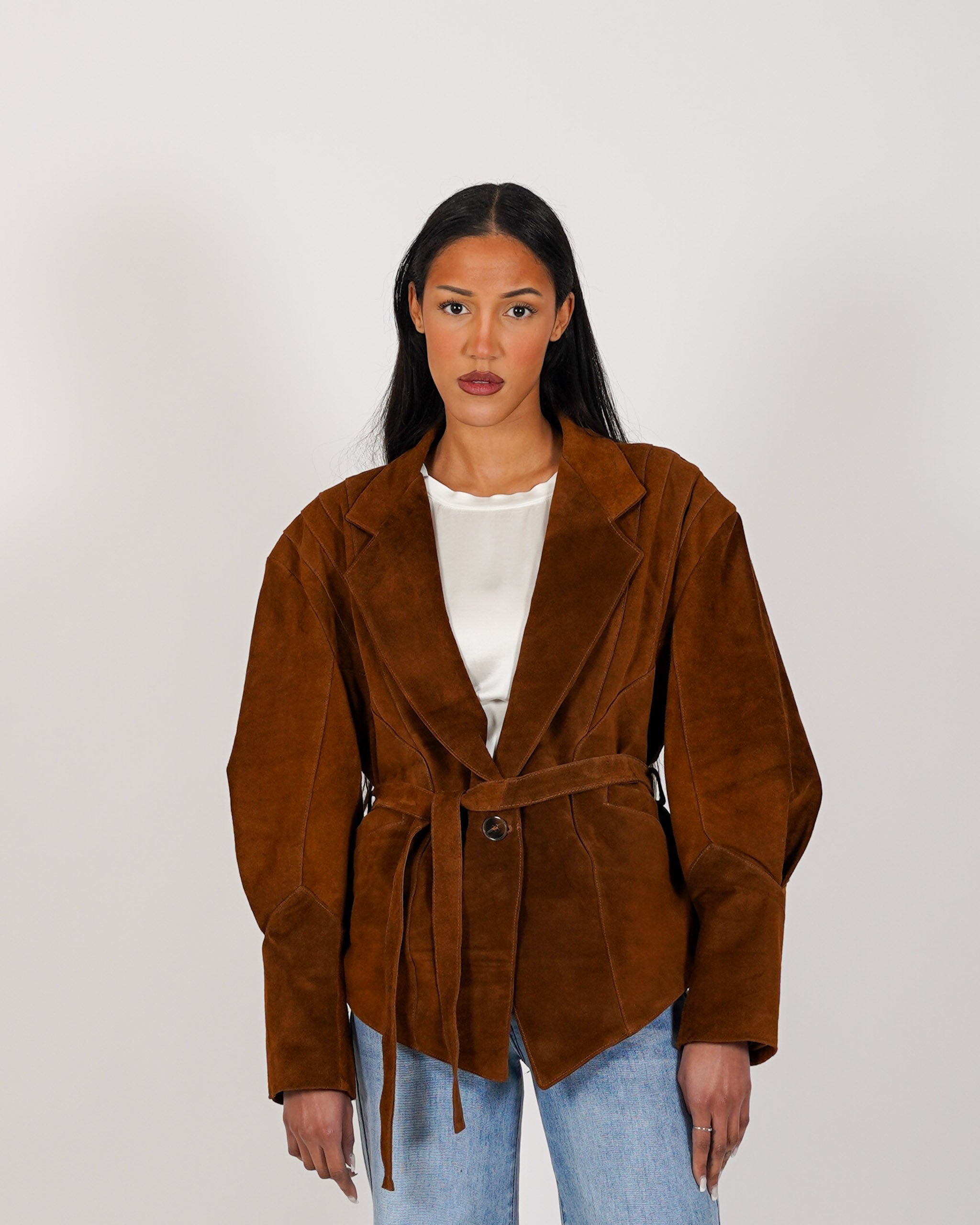 Giacca monopetto in crosta vintage - Shona