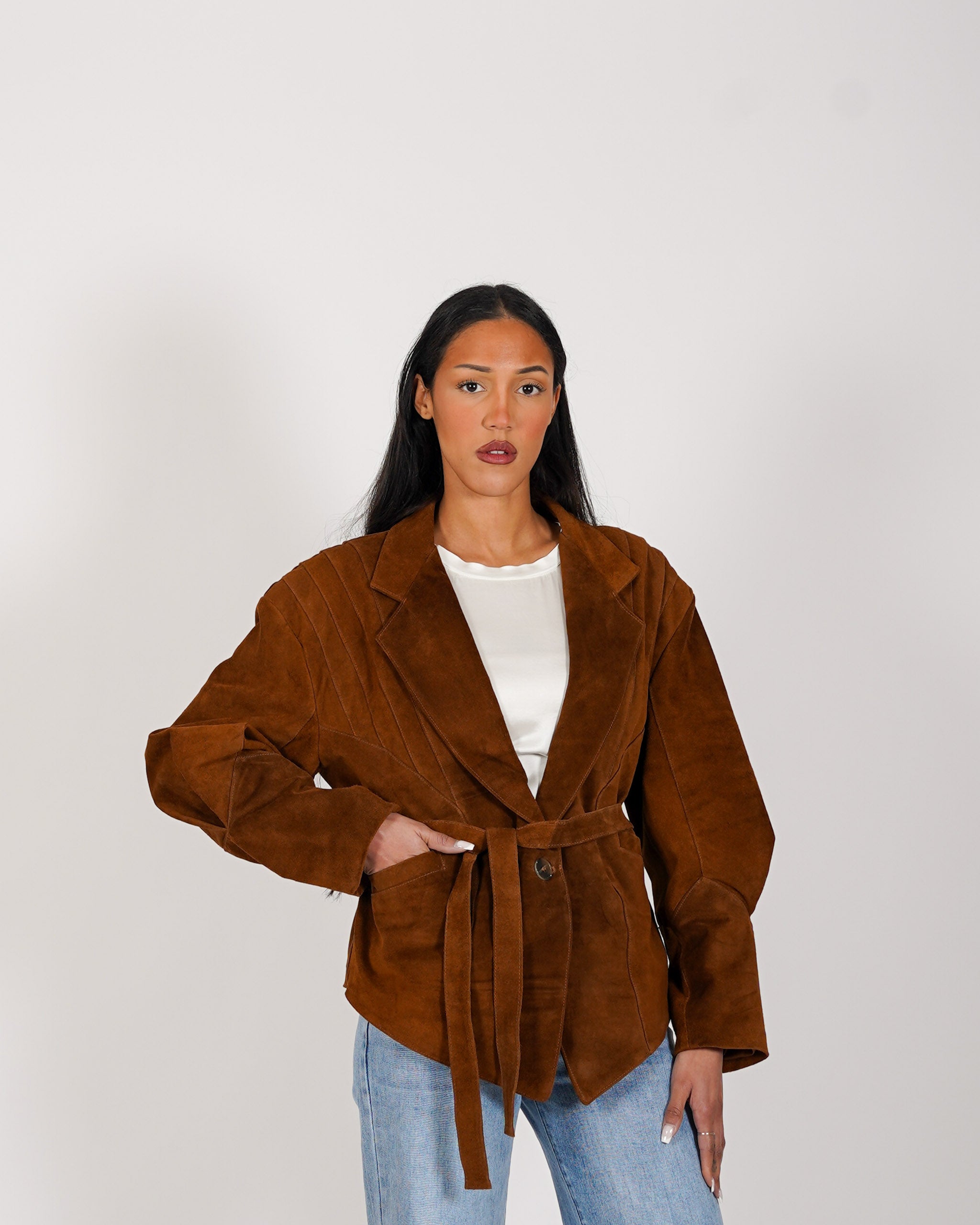 Giacca monopetto in crosta vintage - Shona