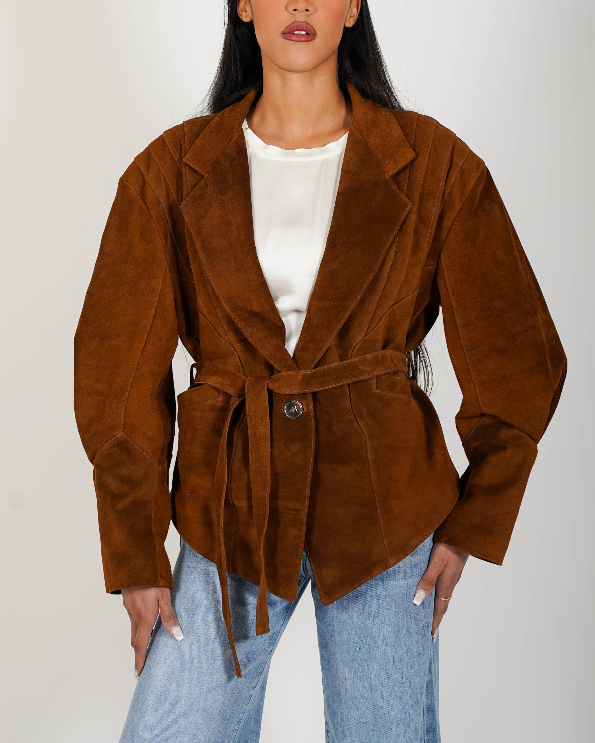 Giacca monopetto in crosta vintage - Shona